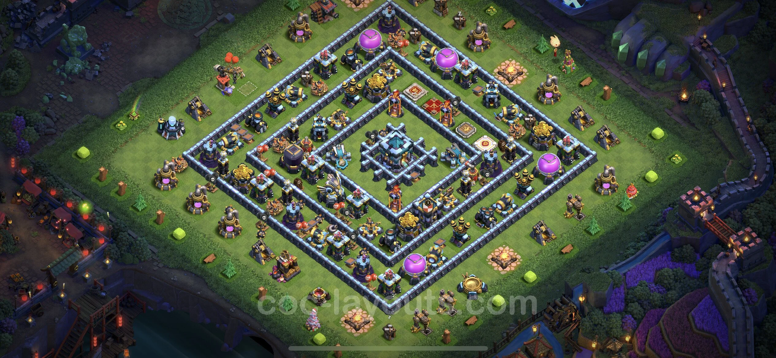 Anti 3 Stars Base TH13 with Link, Hybrid - best plan / layout / design - Clash of Clans - (#44)