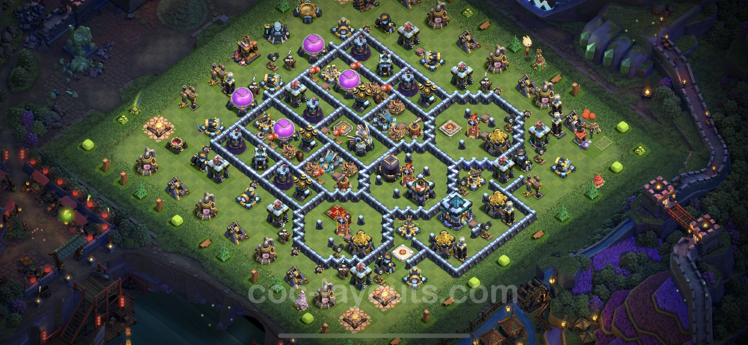 Defense (Trophy) Base TH13 with Link, Anti Everything - plan / layout / design - Clash of Clans - (#46)