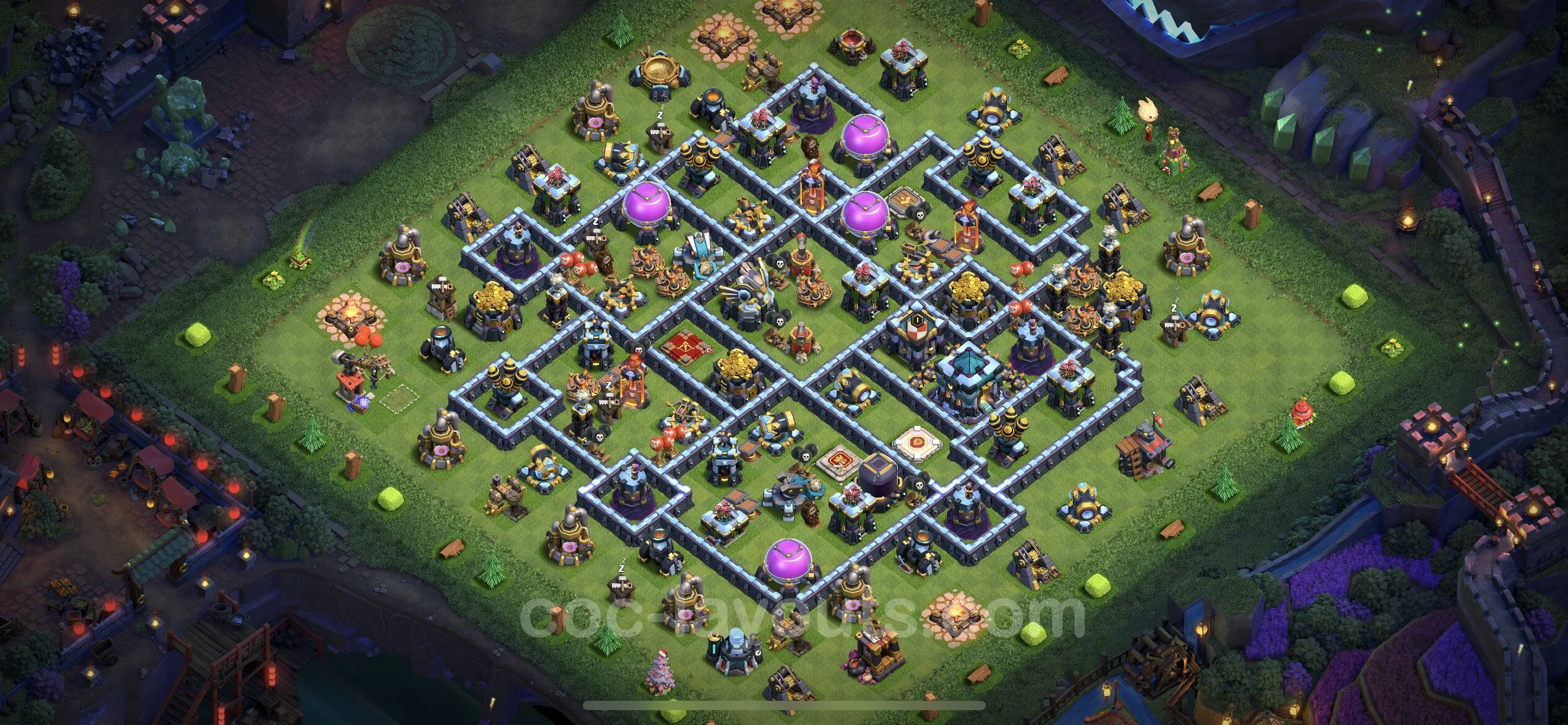 Top Base TH13 with Link, Hybrid - Anti Everything Defence Plan - Clash of Clans - (#47) — Obrona TH13