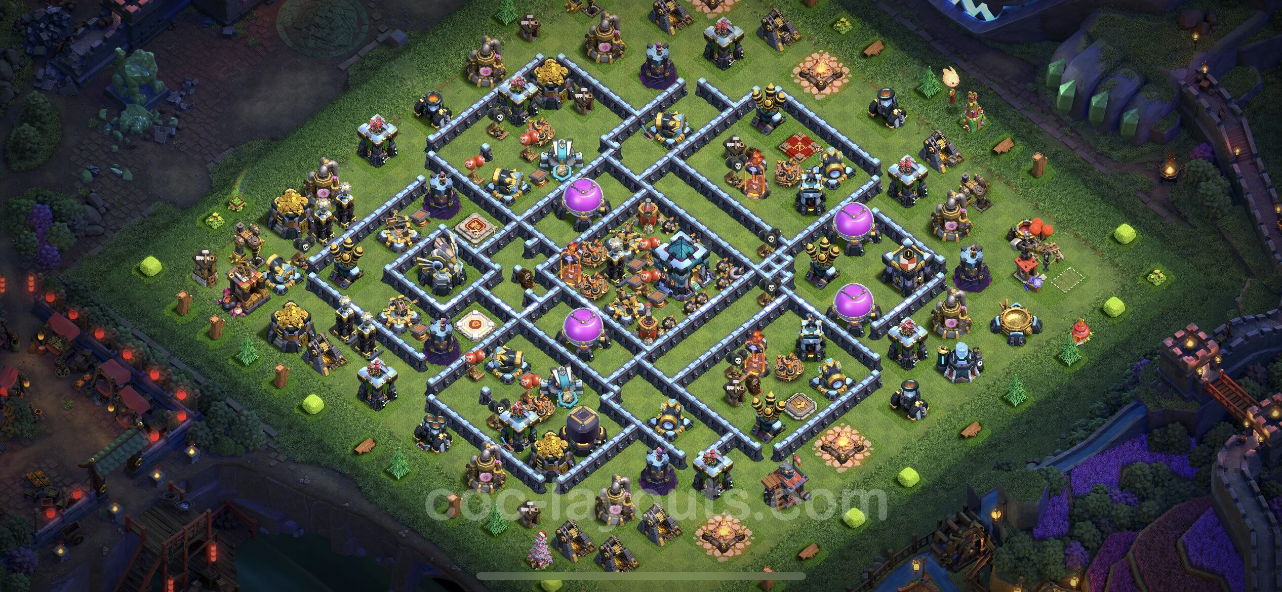 Anti 3 Stars Base TH13 with Link, Hybrid - best plan / layout / design - Clash of Clans - (#50) — Defense TH13