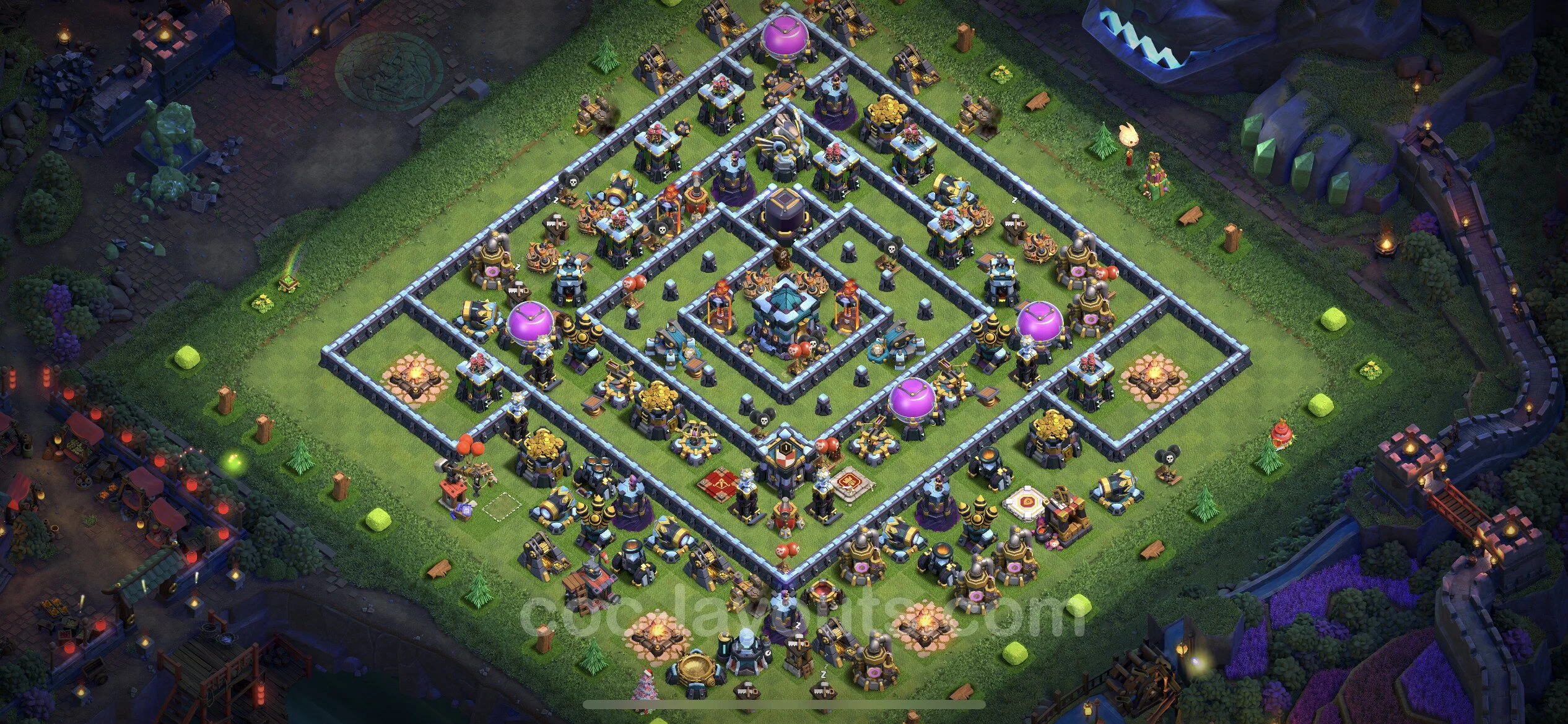 Anti 3 Stars Base TH13 with Link - best plan / layout / design - Clash of Clans - (#51) — Защита TH13