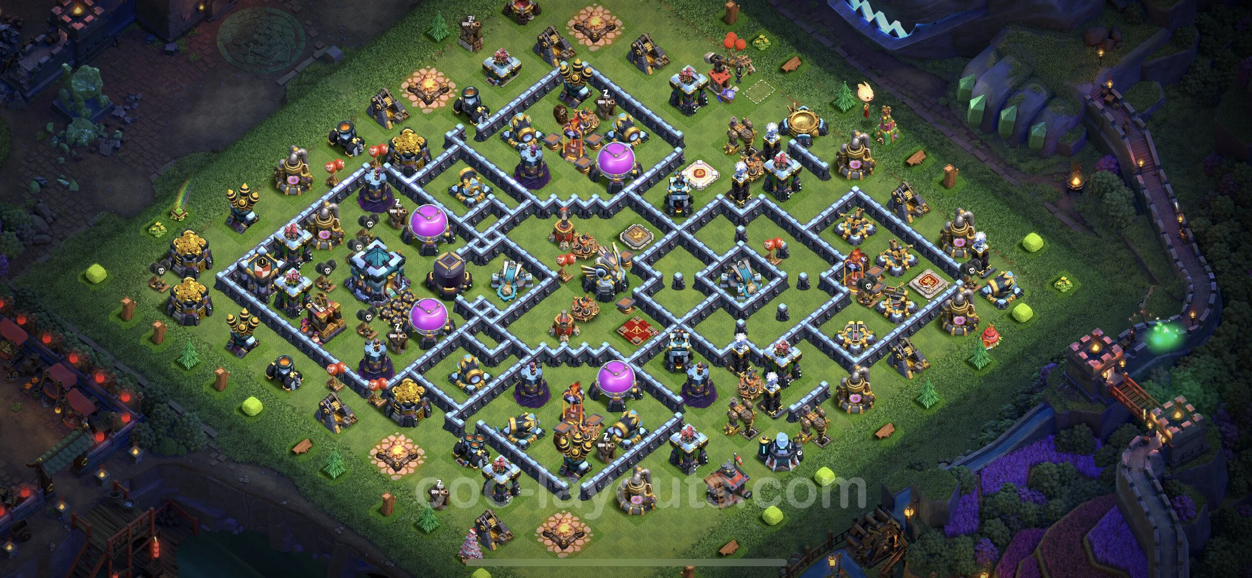 Anti 3 Stars Base TH13 with Link, Anti Everything - best plan / layout / design - Clash of Clans - (#52) — Захист TH13