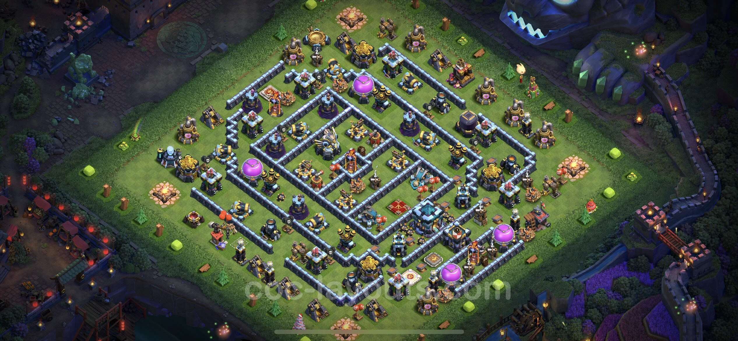 Top Base TH13 with Link - Anti Everything Defence Plan - Clash of Clans - (#53) — Defense TH13