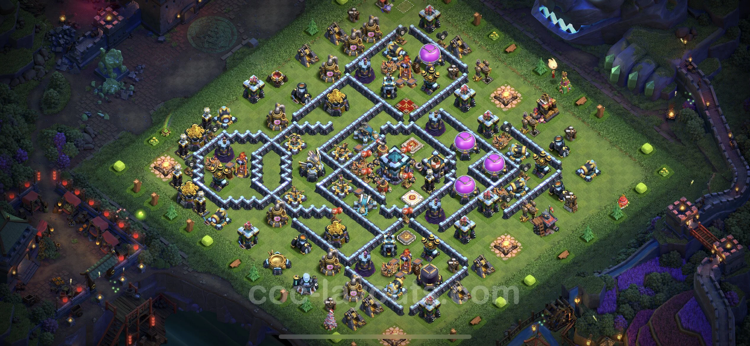 Anti 2 Stars Base TH13 with Link, Legend League - best plan / layout / design - Clash of Clans - (#55) — Defense TH13