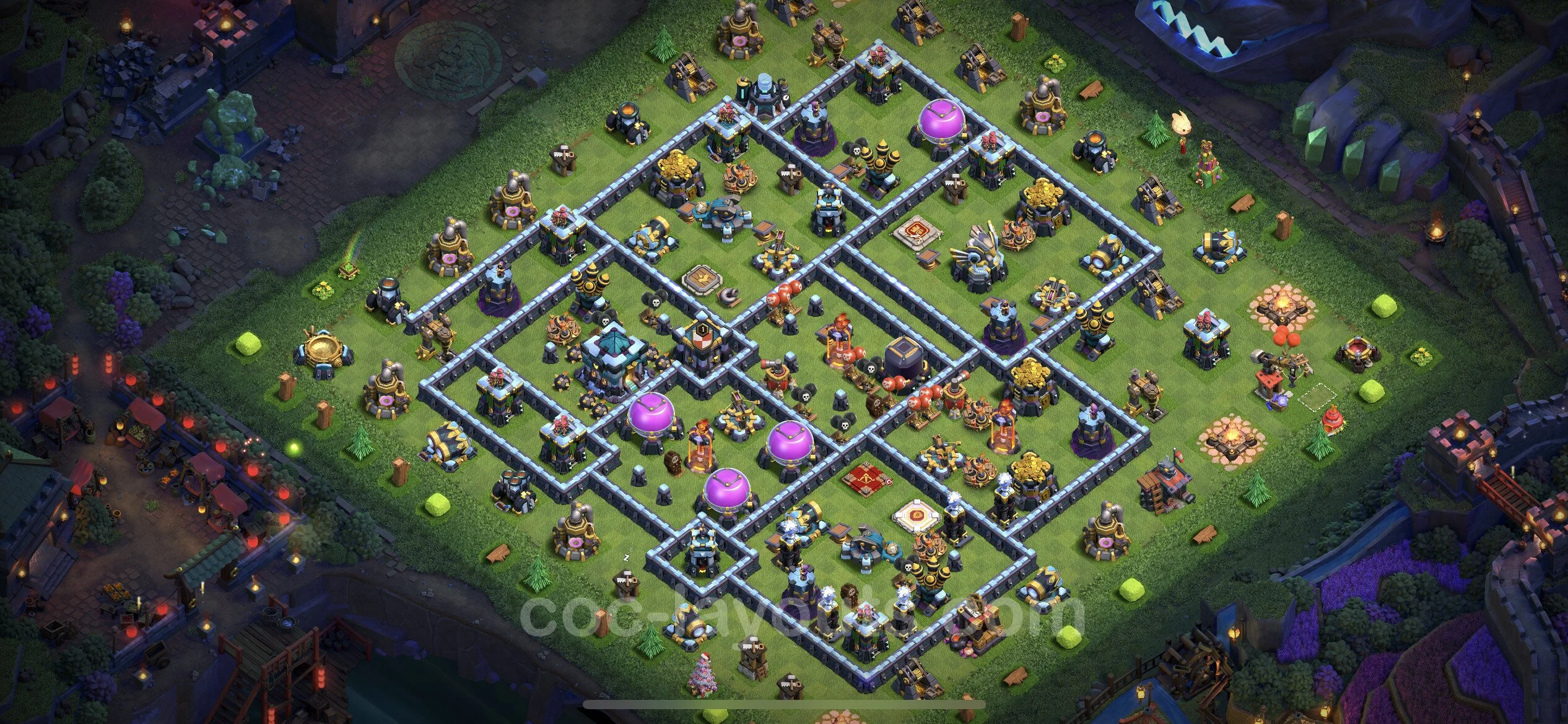Top Base TH13 with Link - Anti Everything Defence Plan - Clash of Clans - (#58) — Defense TH13