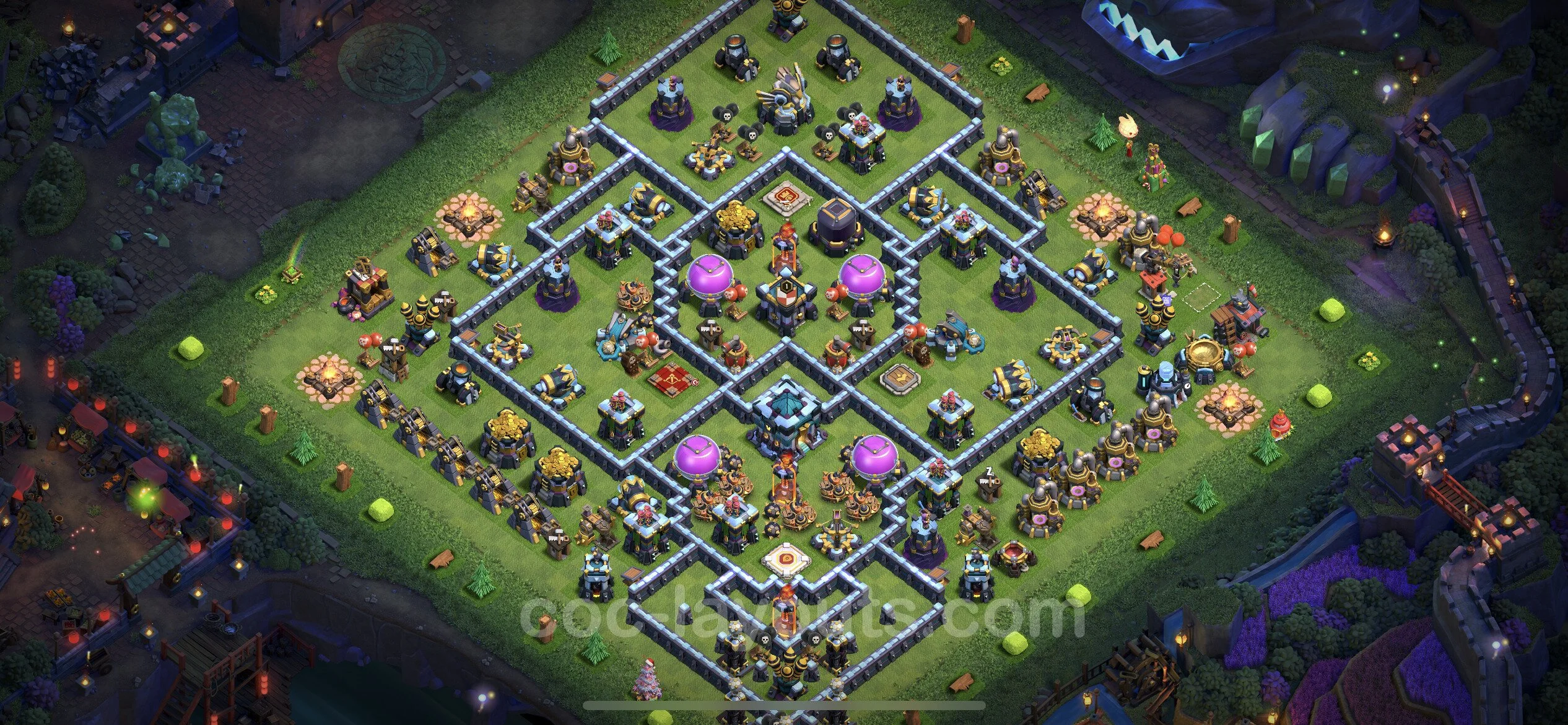 Top Base TH13 with Link, Hybrid - Anti Everything Defence Plan - Clash of Clans - (#59) — Захист TH13