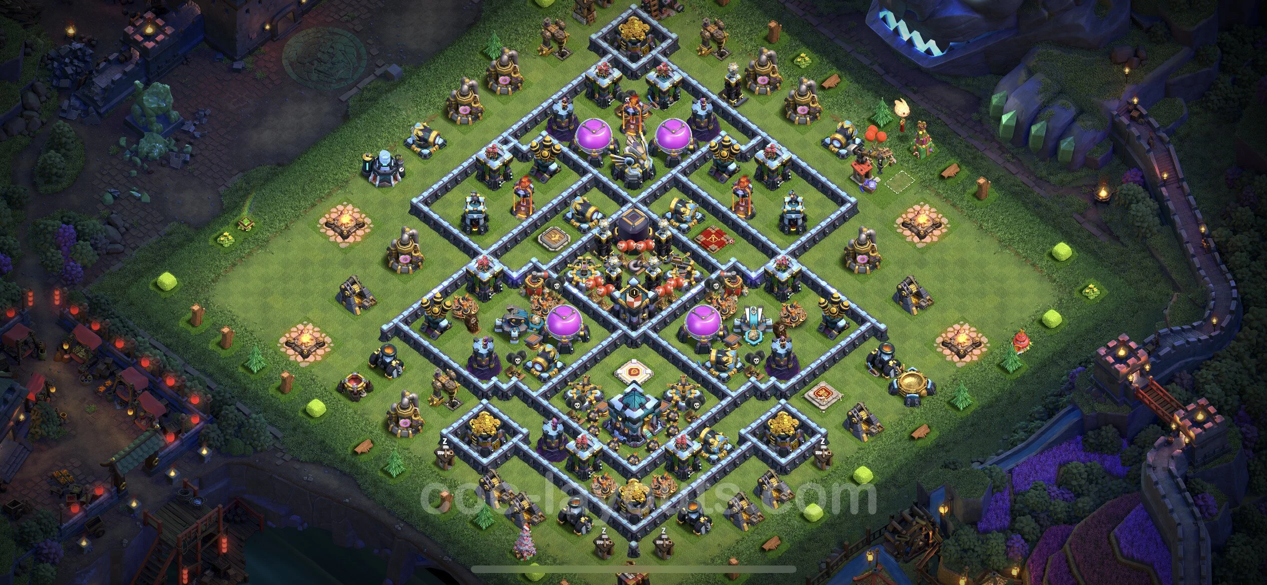 Top Base TH13 with Link, Hybrid - Anti Everything Defence Plan - Clash of Clans - (#62) — Verdediging TH13