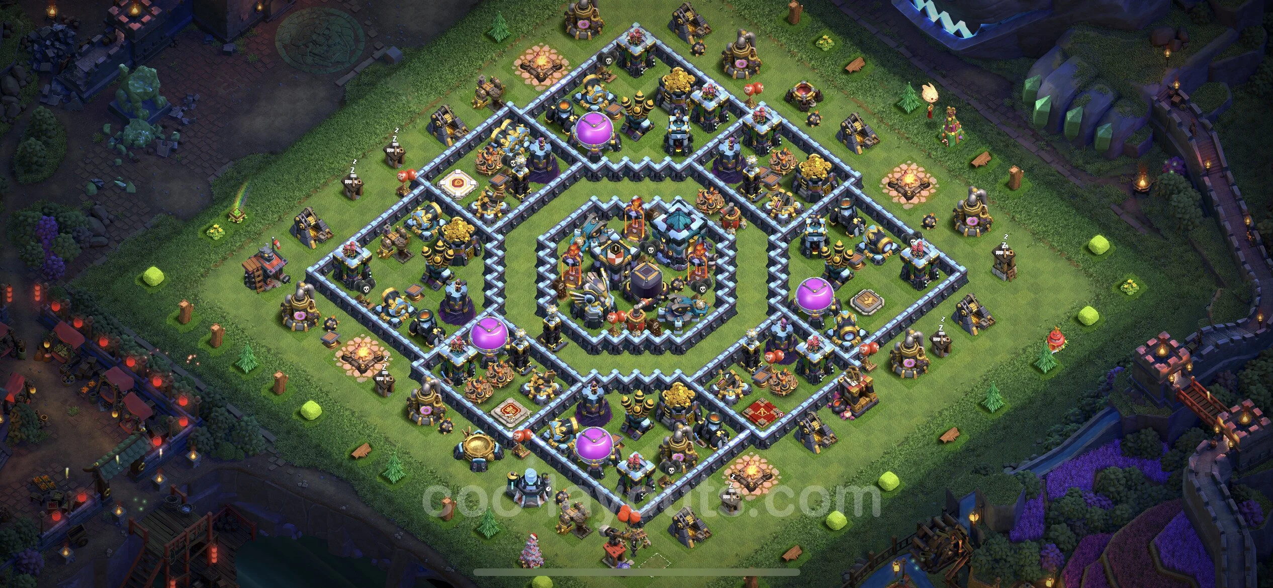 Anti 3 Stars Base TH13 with Link, Hybrid - best plan / layout / design - Clash of Clans - (#63) — Obrona TH13