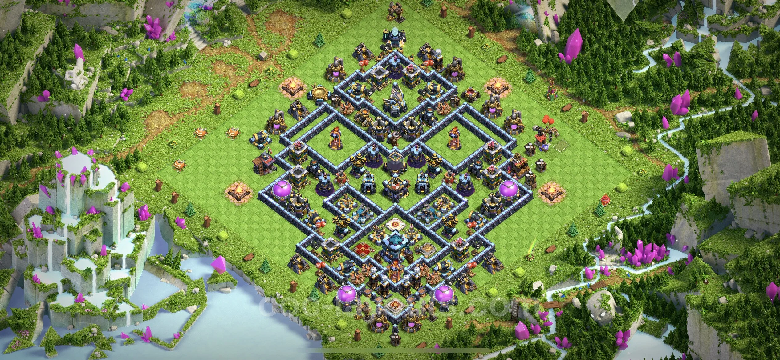 Anti 3 Stars Base TH13 with Link, Hybrid - best plan / layout / design - Clash of Clans - (#64) — Защита TH13