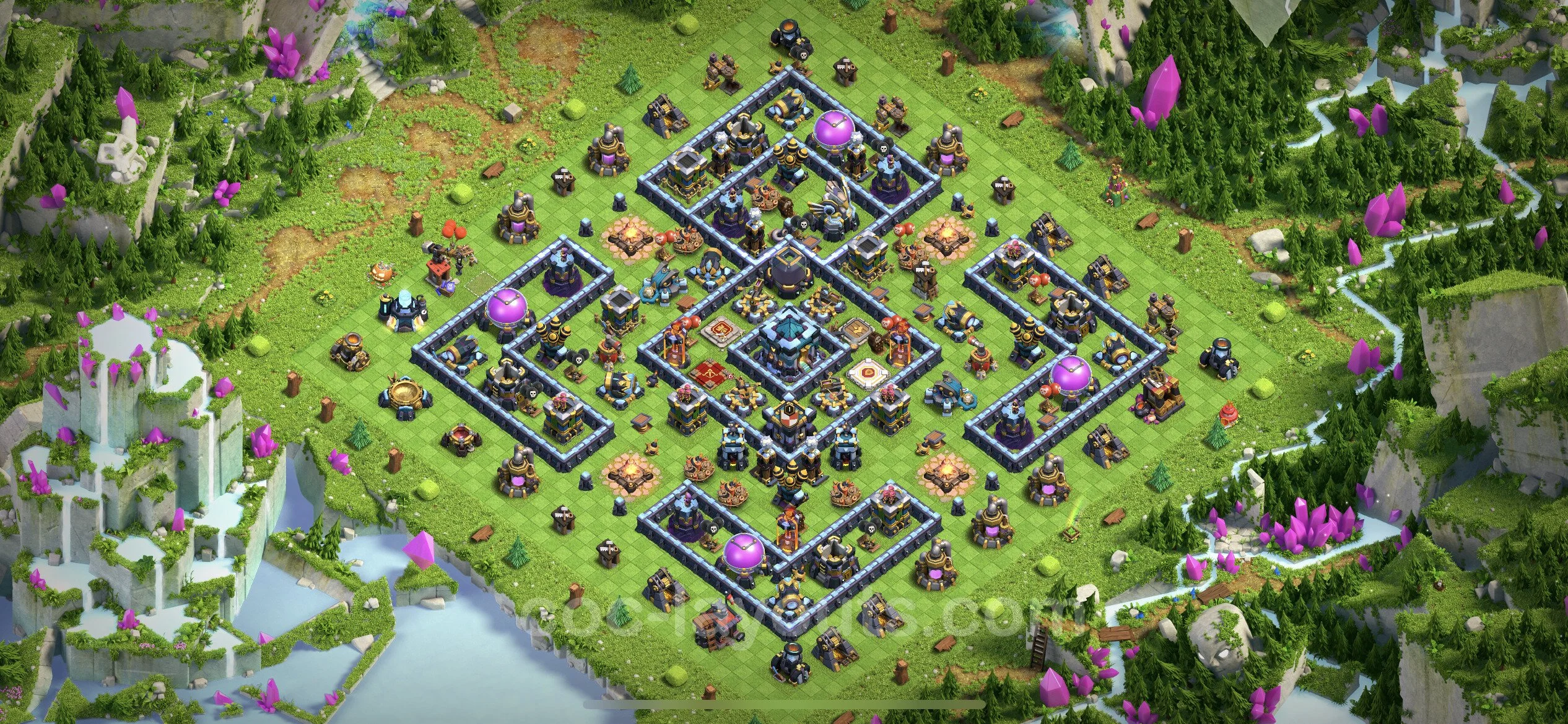 Anti 2 Stars Base TH13 with Link, Hybrid - best plan / layout / design - Clash of Clans - (#65) — Difesa TH13