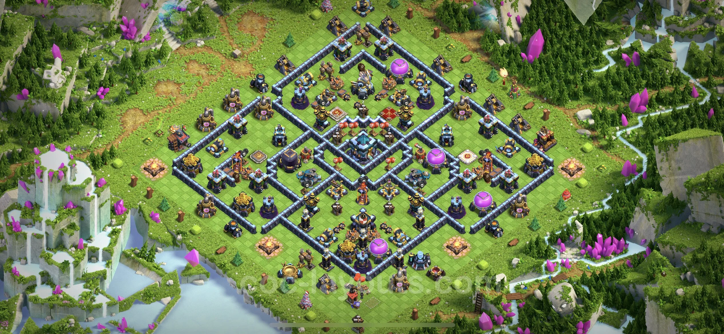 Anti 3 Stars Base TH13 with Link, Hybrid - best plan / layout / design - Clash of Clans - (#70) — 防御 TH13