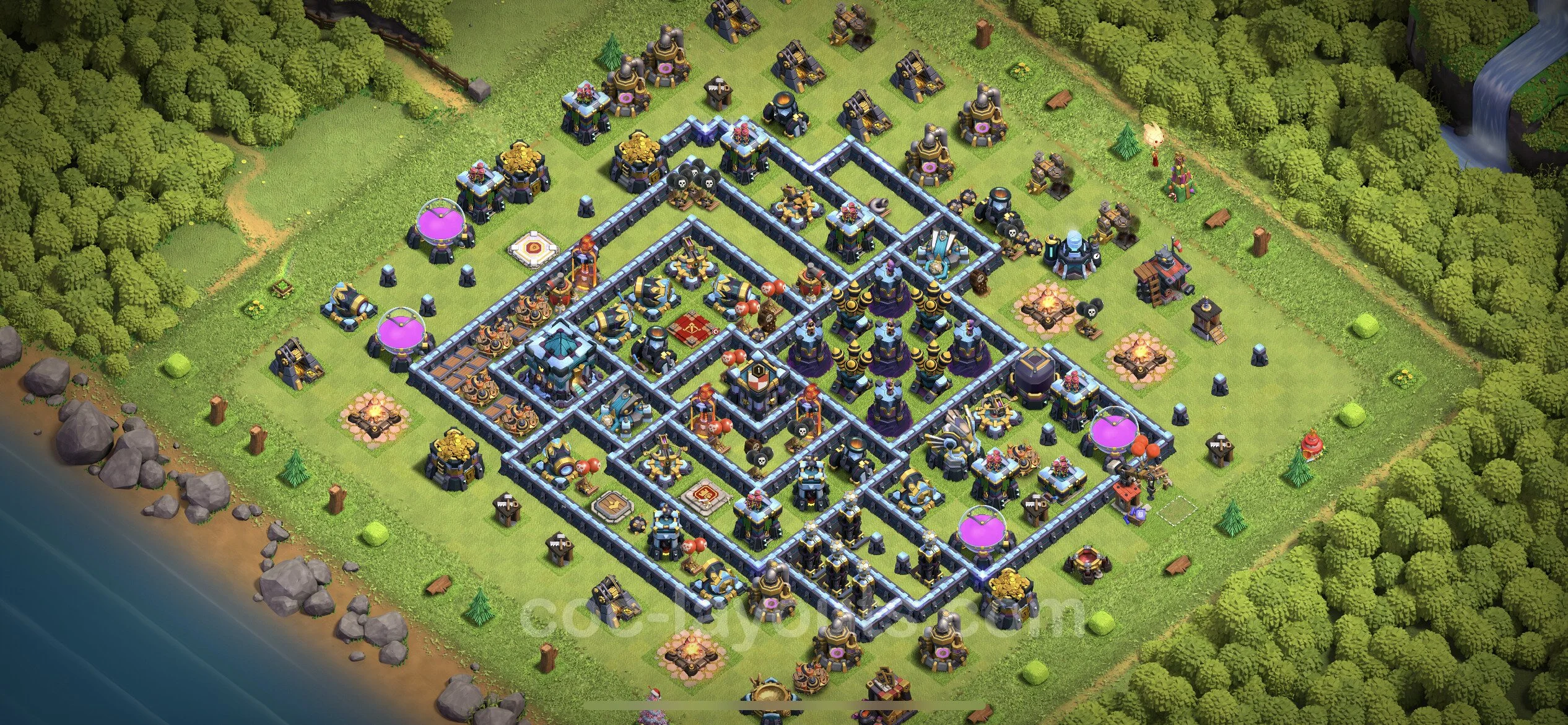 Defense (Trophy) Base TH13 with Link - plan / layout / design - Clash of Clans - (#71) — Defense TH13
