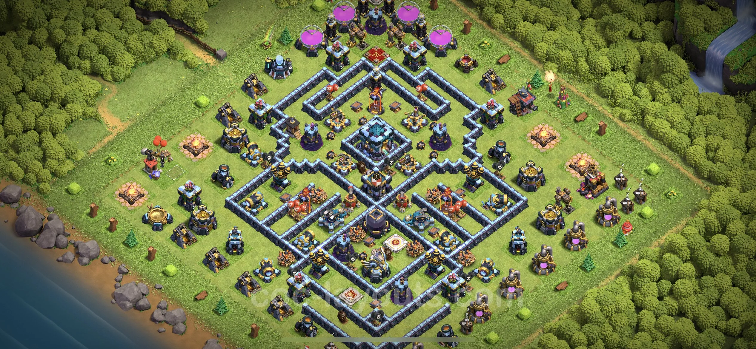 Anti 3 Stars Base TH13 with Link, Anti Everything - best plan / layout / design - Clash of Clans - (#76) — Défense TH13