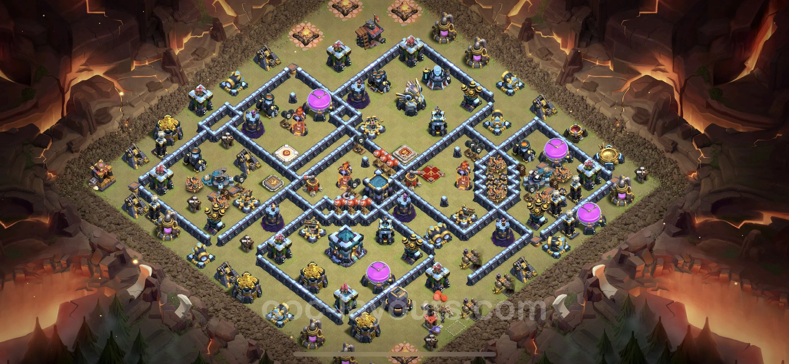 Anti 3 Stars Base TH13 with Link, Anti Everything - best plan / layout / design - Clash of Clans - (#79)