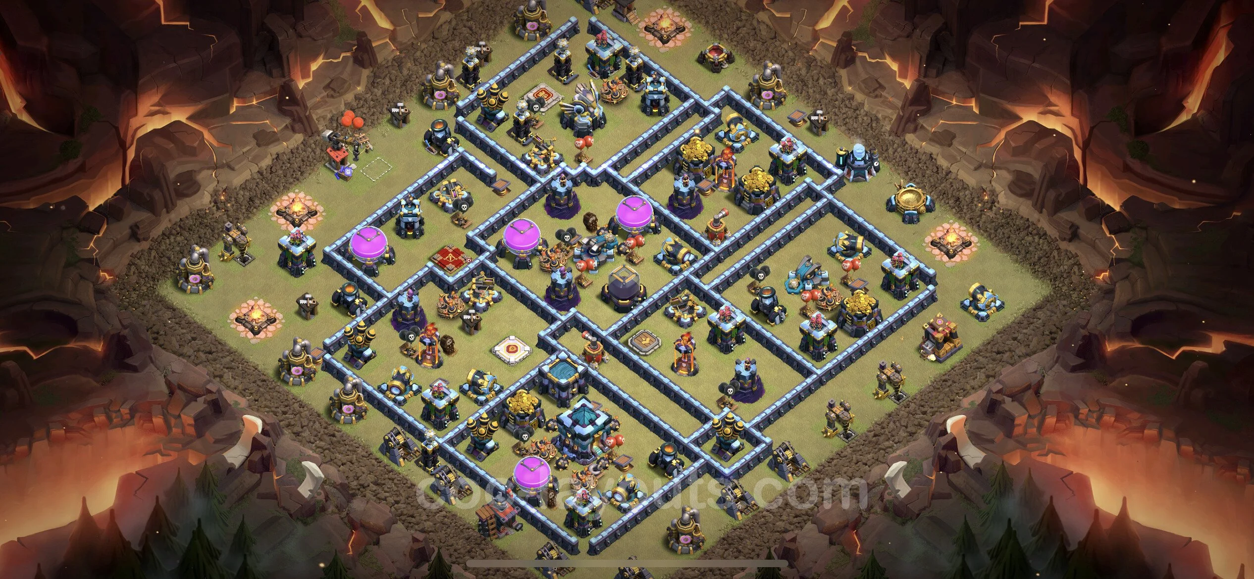 Top Base TH13 with Link, Hybrid - Anti Everything Defence Plan - Clash of Clans - (#80)