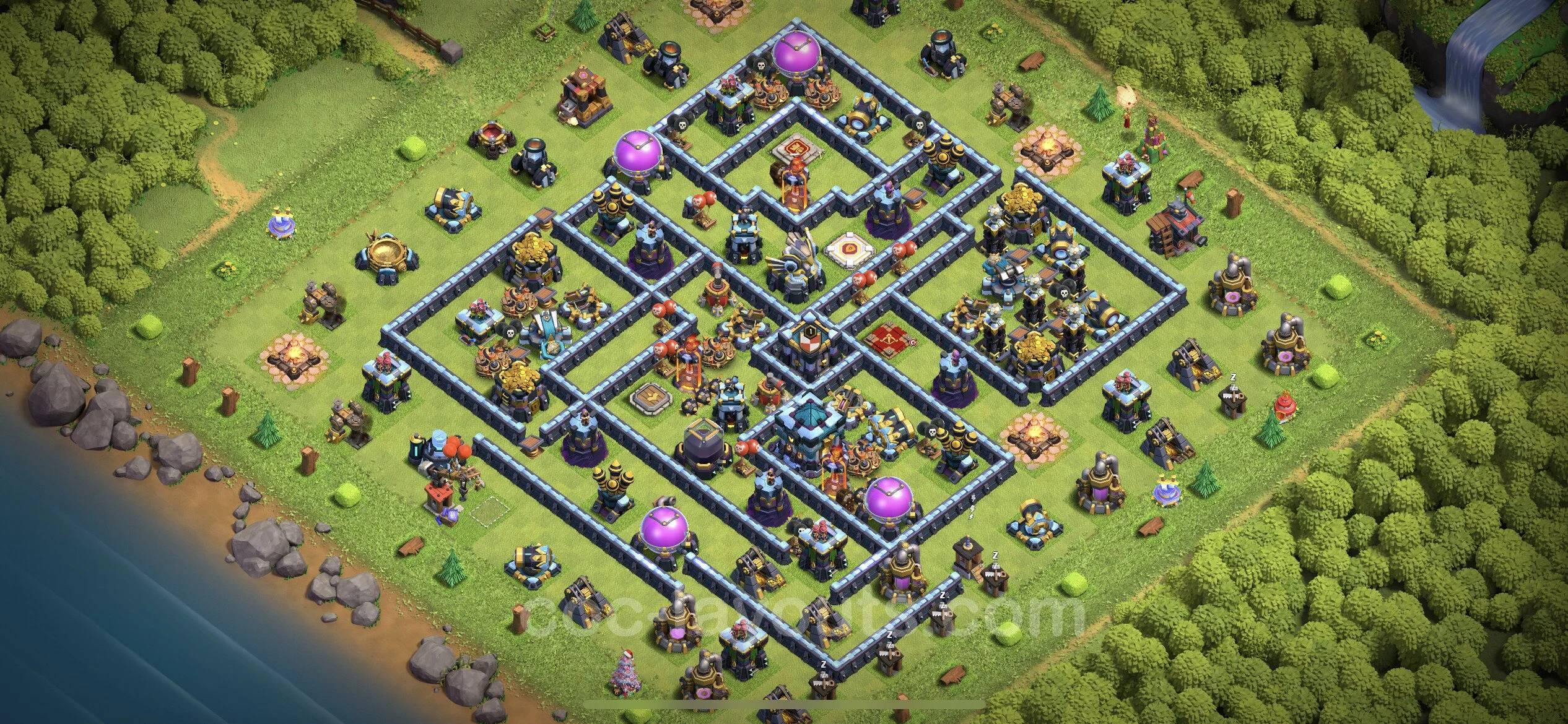 Top Base TH13 with Link, Hybrid - Anti Everything Defence Plan - Clash of Clans - (#82) — Defense TH13