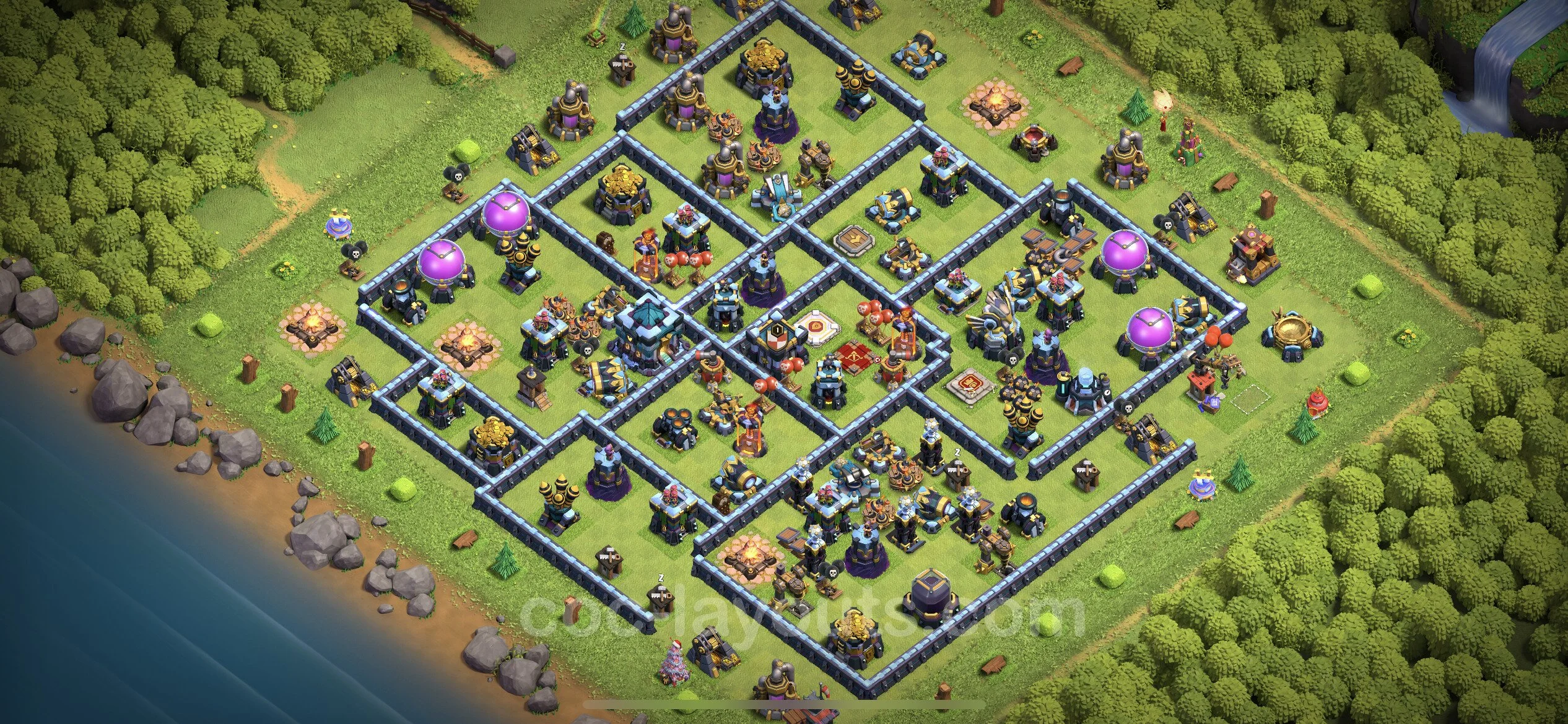 Anti 3 Stars Base TH13 with Link, Anti Everything - best plan / layout / design - Clash of Clans - (#84) — Защита TH13