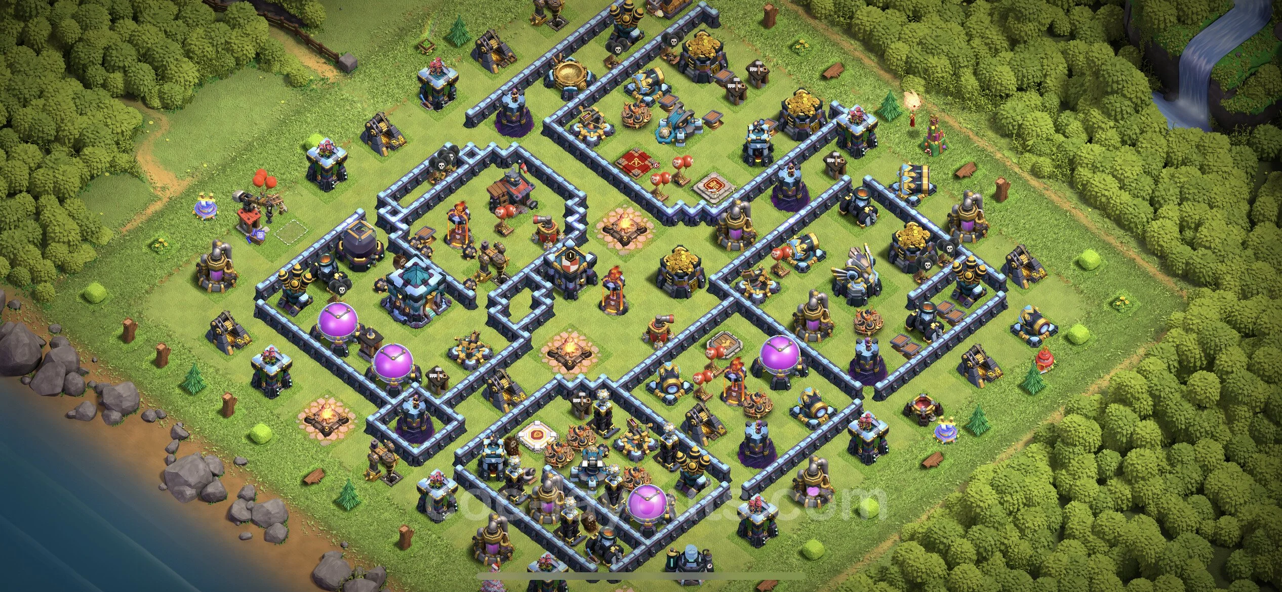 Base TH13 with Link, Anti Everything Max Levels - defence plan / layout / design - Clash of Clans - (#85) — Verteidigung TH13
