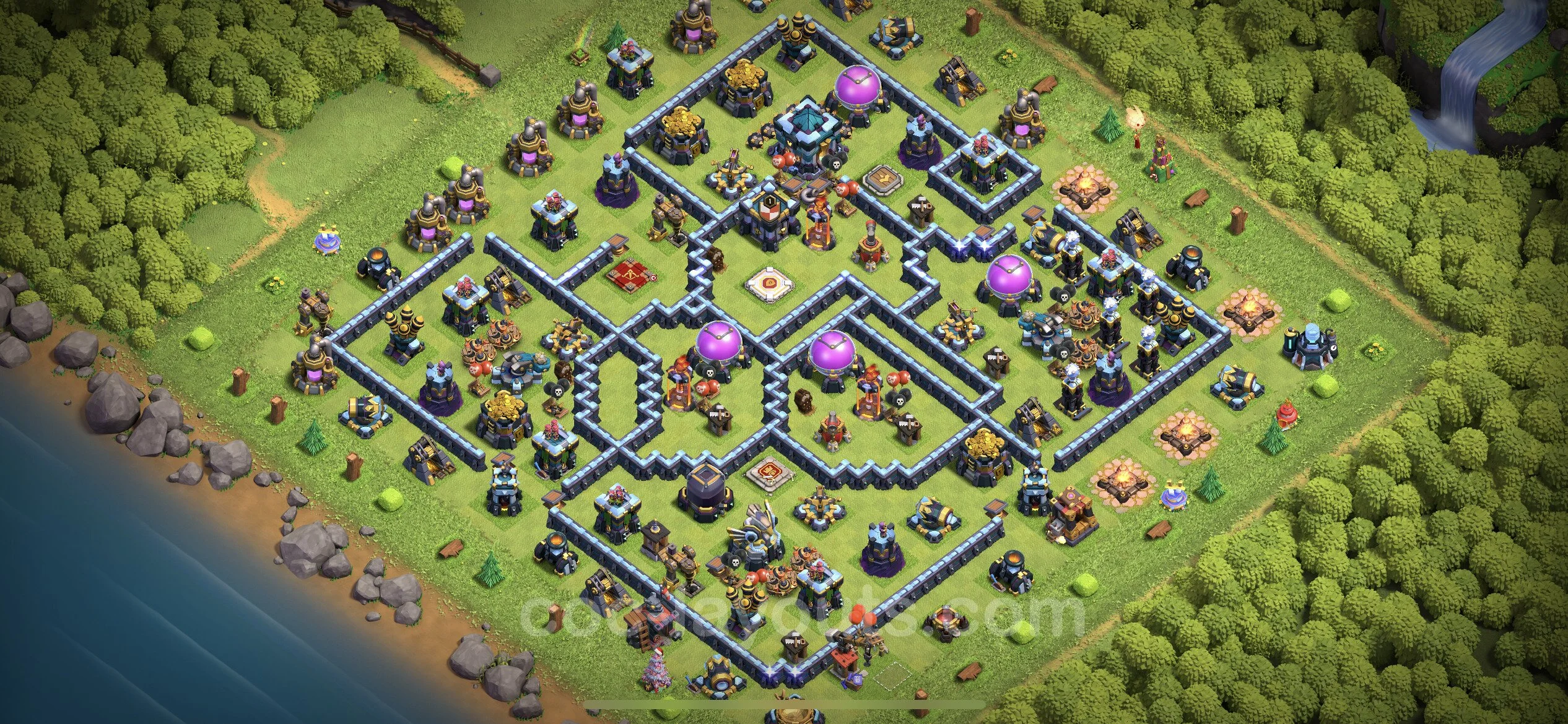 Anti 3 Stars Base TH13 with Link - best plan / layout / design - Clash of Clans - (#87) — Verdediging TH13