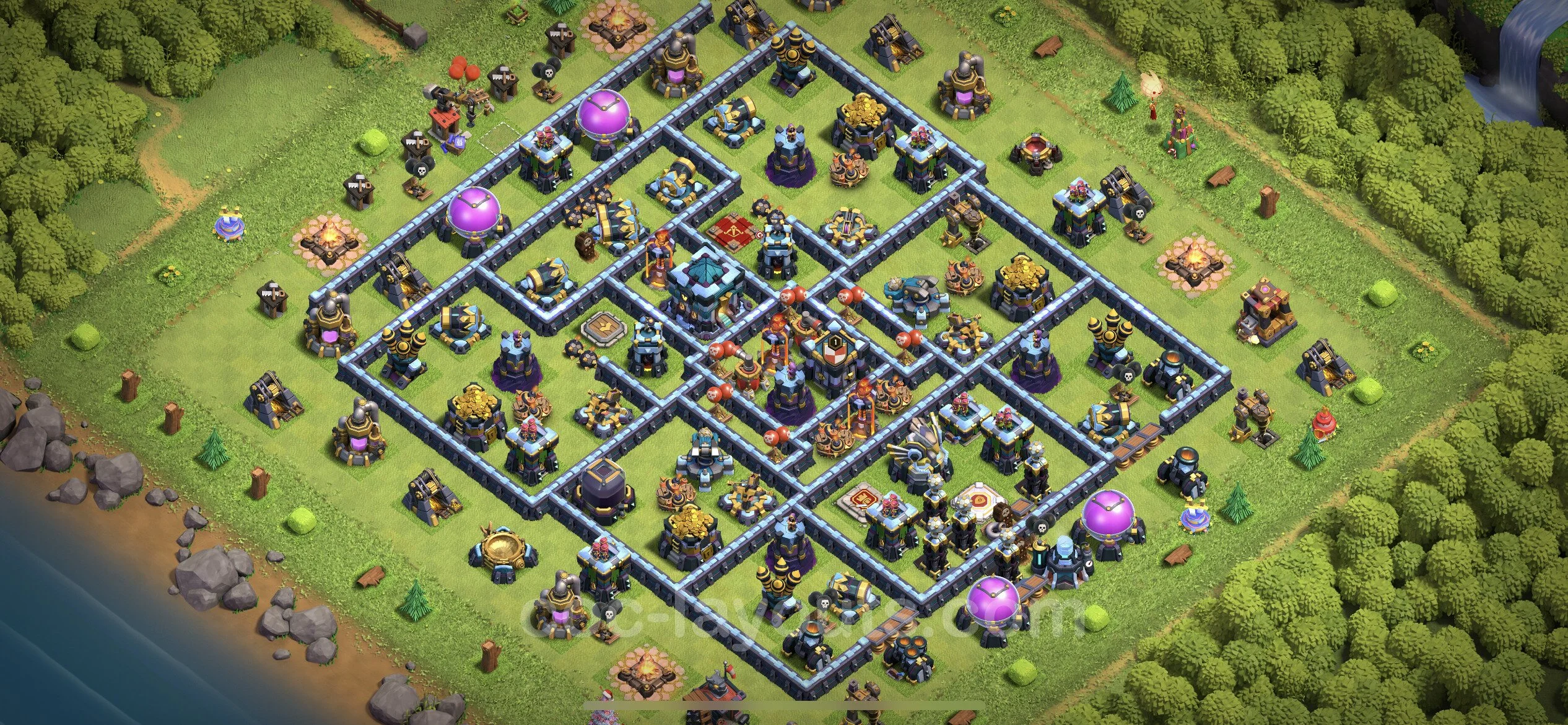 Top Base TH13 with Link - Anti Everything Defence Plan - Clash of Clans - (#88) — Защита TH13