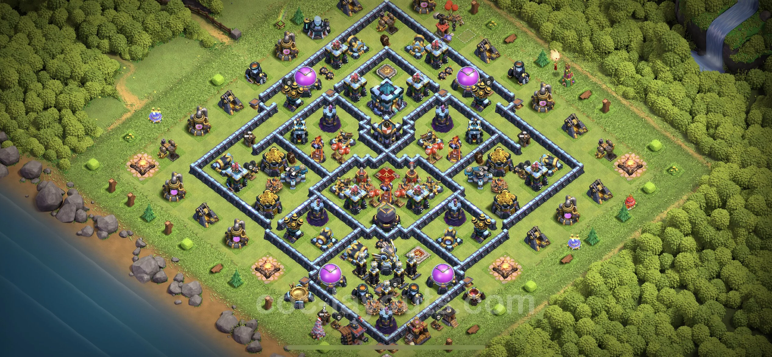 Top Base TH13 with Link, Hybrid - Anti Everything Defence Plan - Clash of Clans - (#90) — Verteidigung TH13
