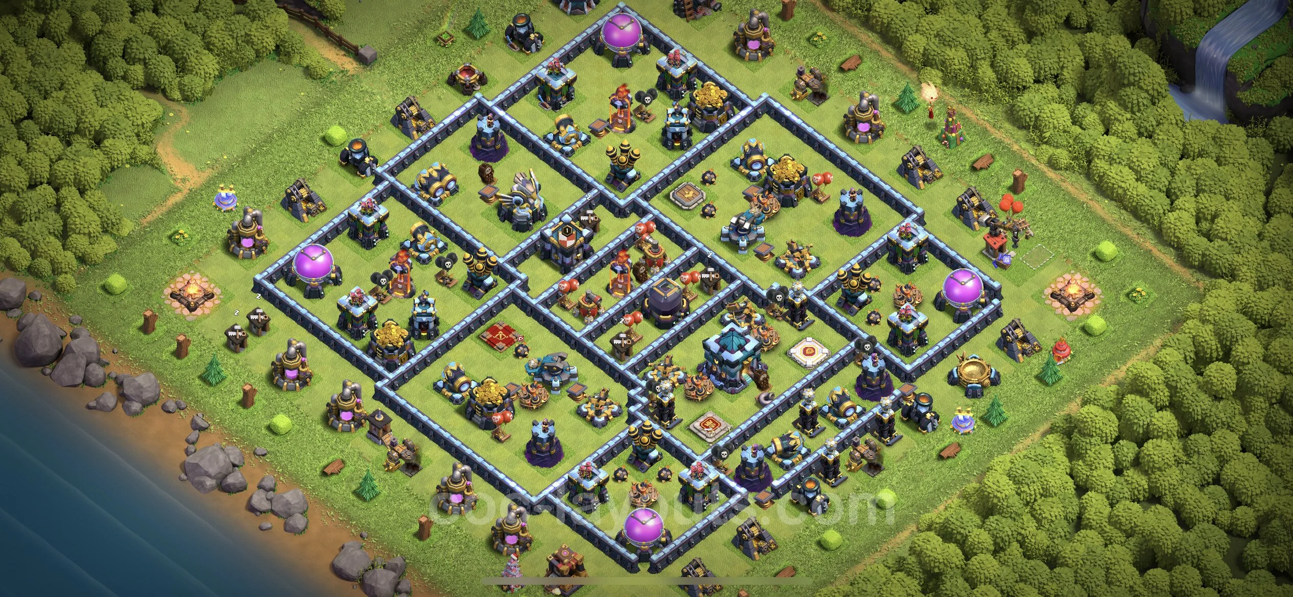 Anti 3 Stars Base TH13 with Link, Anti Everything - best plan / layout / design - Clash of Clans - (#91) — Защита TH13