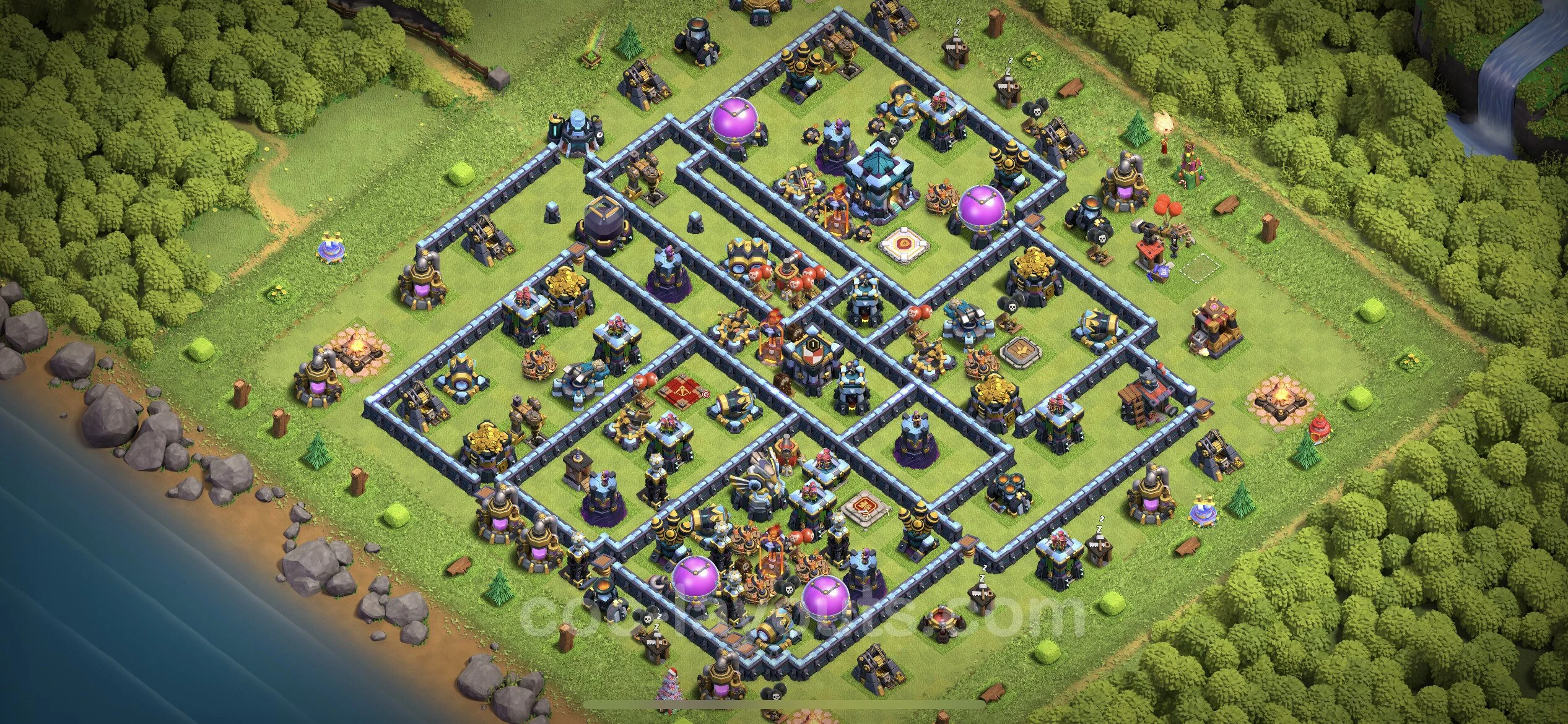 Anti 3 Stars Base TH13 with Link - best plan / layout / design - Clash of Clans - (#95) — Захист TH13