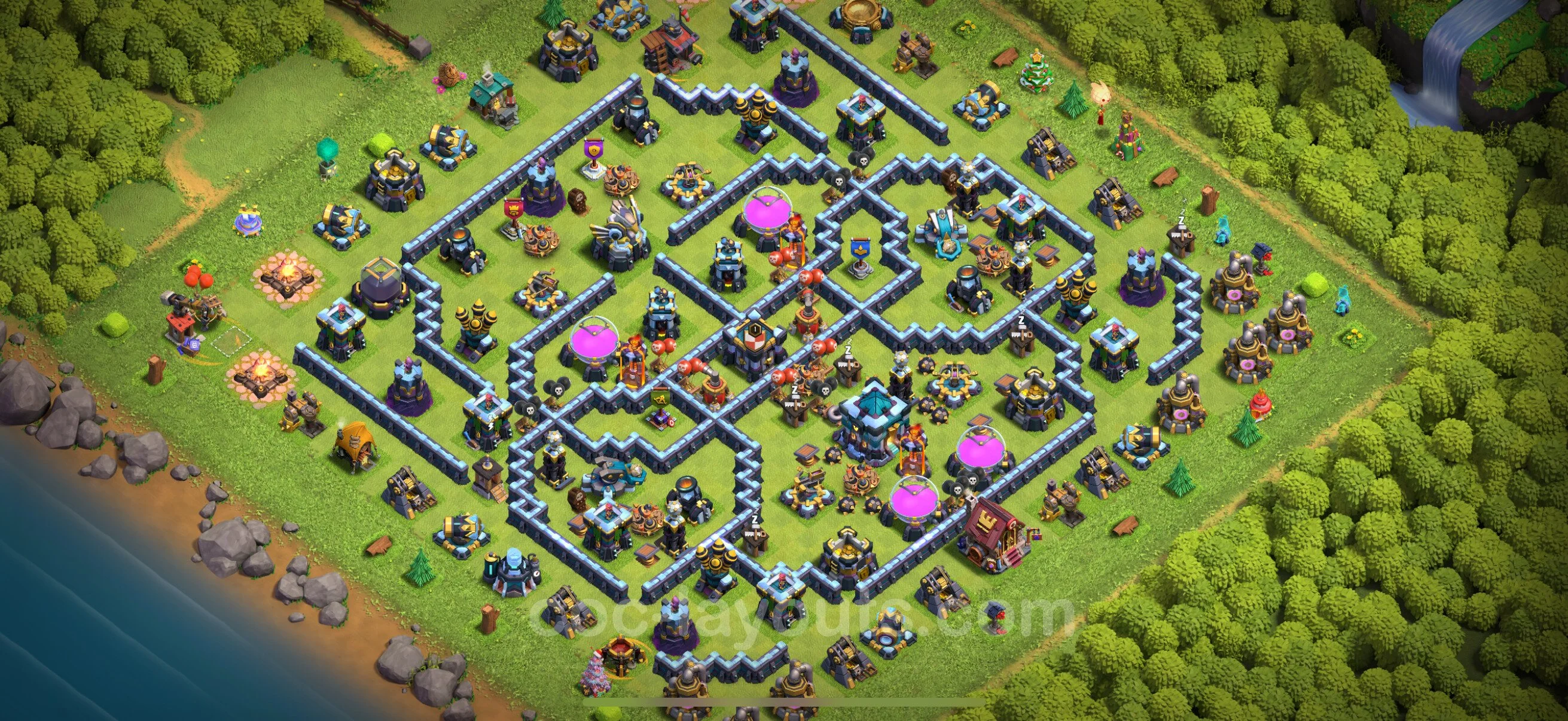 Top Base TH13 with Link - Anti Everything Defence Plan - Clash of Clans - (#99) — Захист TH13
