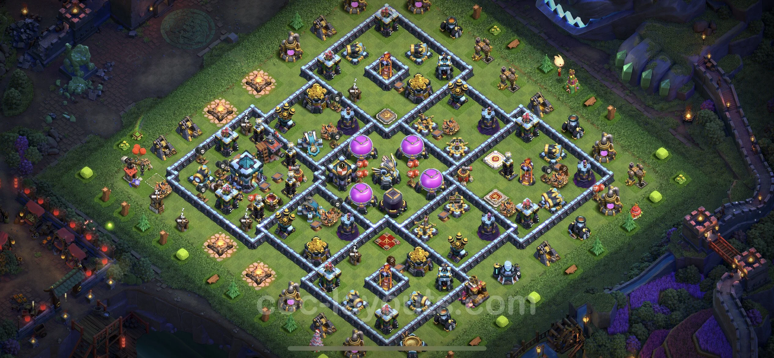 Farming Base TH13 with Link, Anti Everything - plan / layout / design - Clash of Clans - (#40)