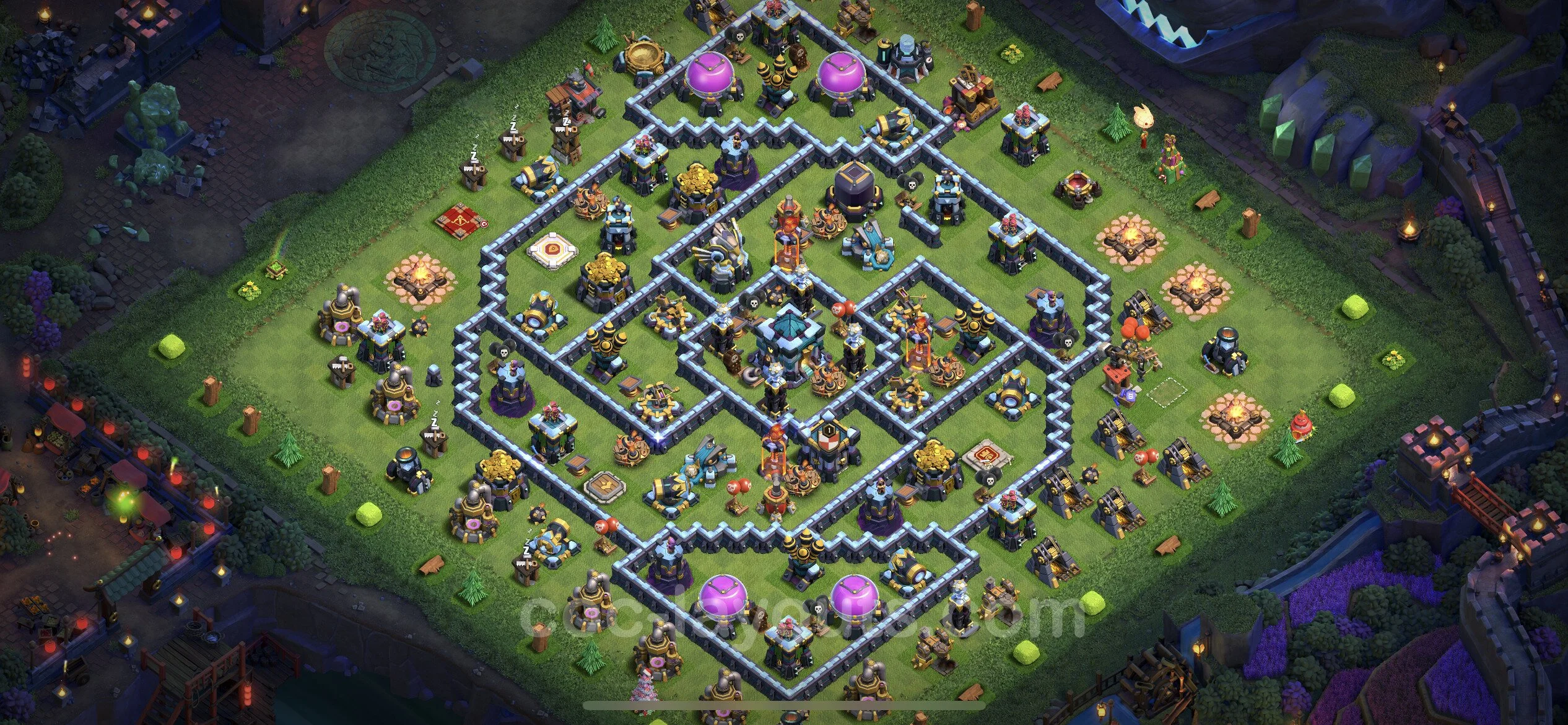 Farming Base TH13 with Link, Anti 3 Stars - plan / layout / design - Clash of Clans - (#42)