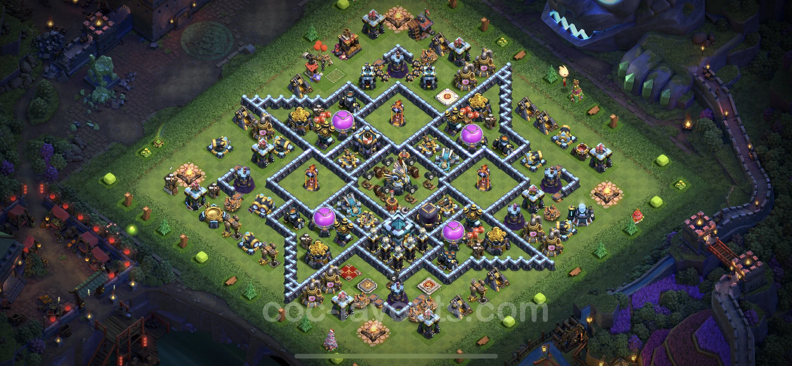 Farming Base TH13 with Link, Anti 3 Stars - plan / layout / design - Clash of Clans - (#43)