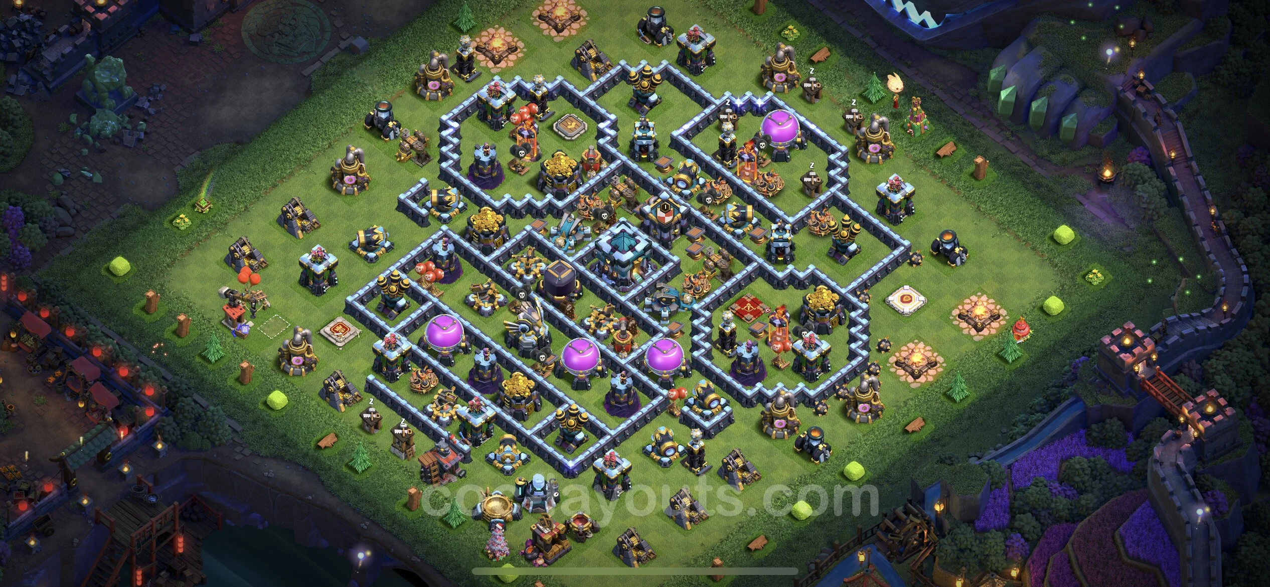Farming Base TH13 with Link, Hybrid - plan / layout / design - Clash of Clans - (#45) — Farming TH13