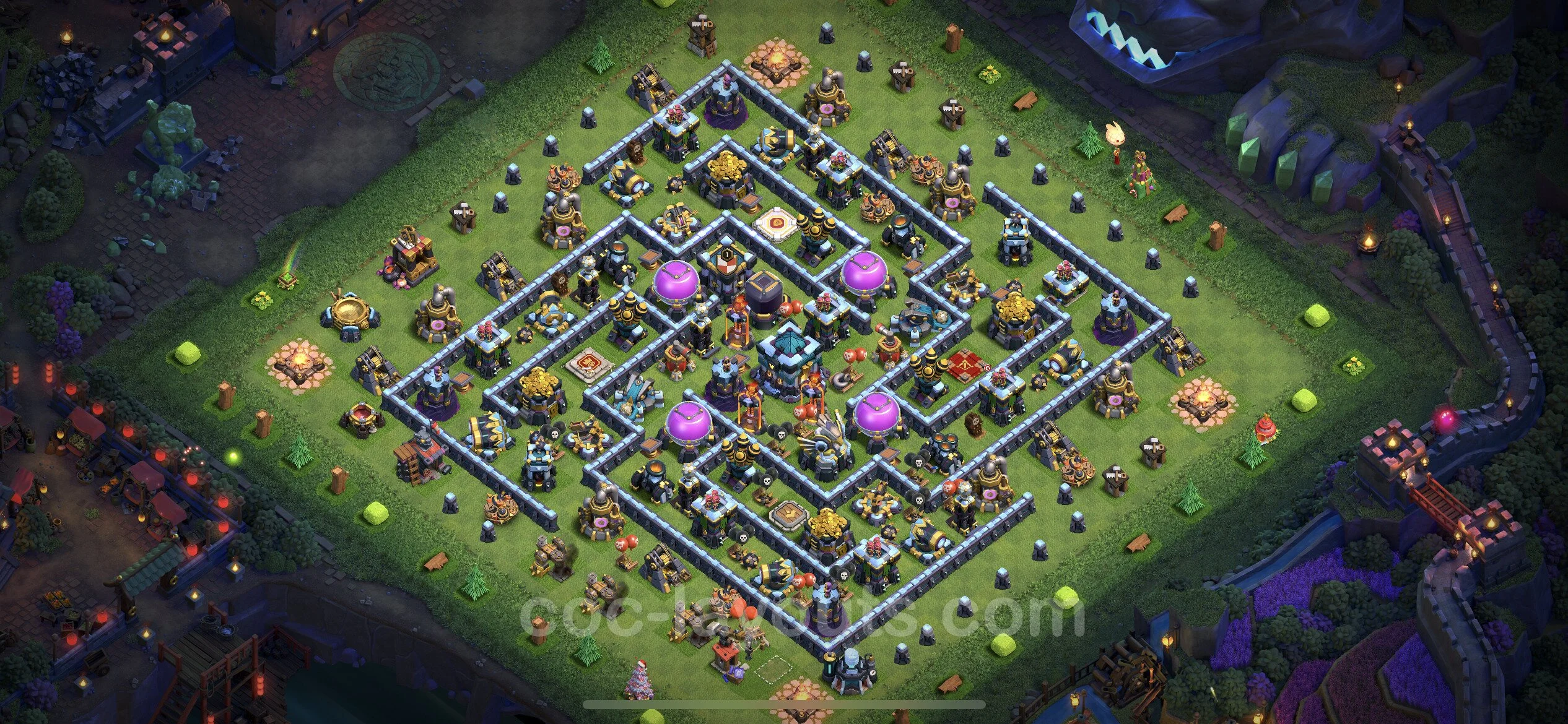 Farming Base TH13 with Link, Anti 3 Stars, Hybrid - plan / layout / design - Clash of Clans - (#46) — Farm TH13