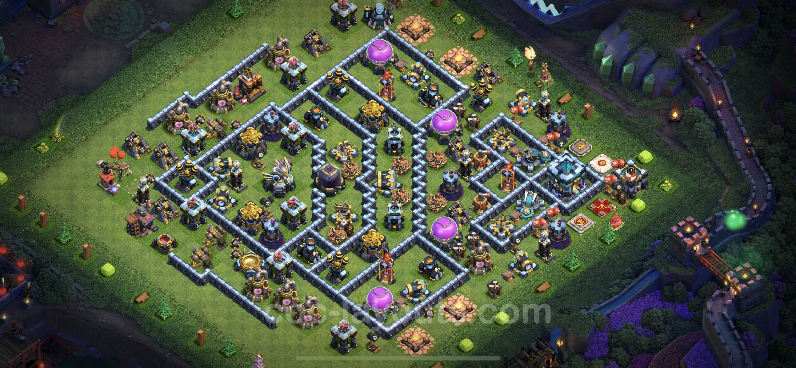 Farming Base TH13 with Link, Anti Everything - plan / layout / design - Clash of Clans - (#47) — Recursos TH13