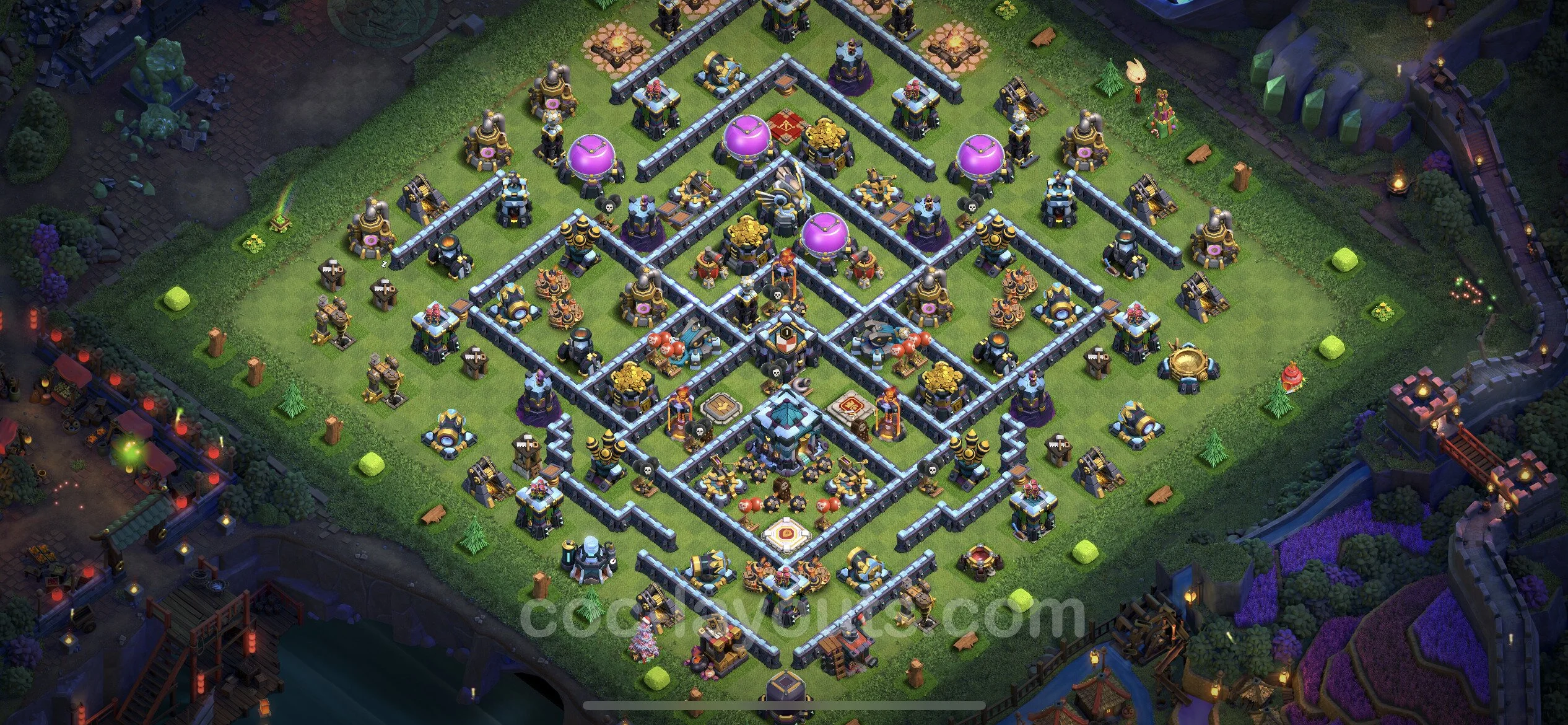 Farming Base TH13 with Link, Anti 3 Stars - plan / layout / design - Clash of Clans - (#48) — Farming TH13