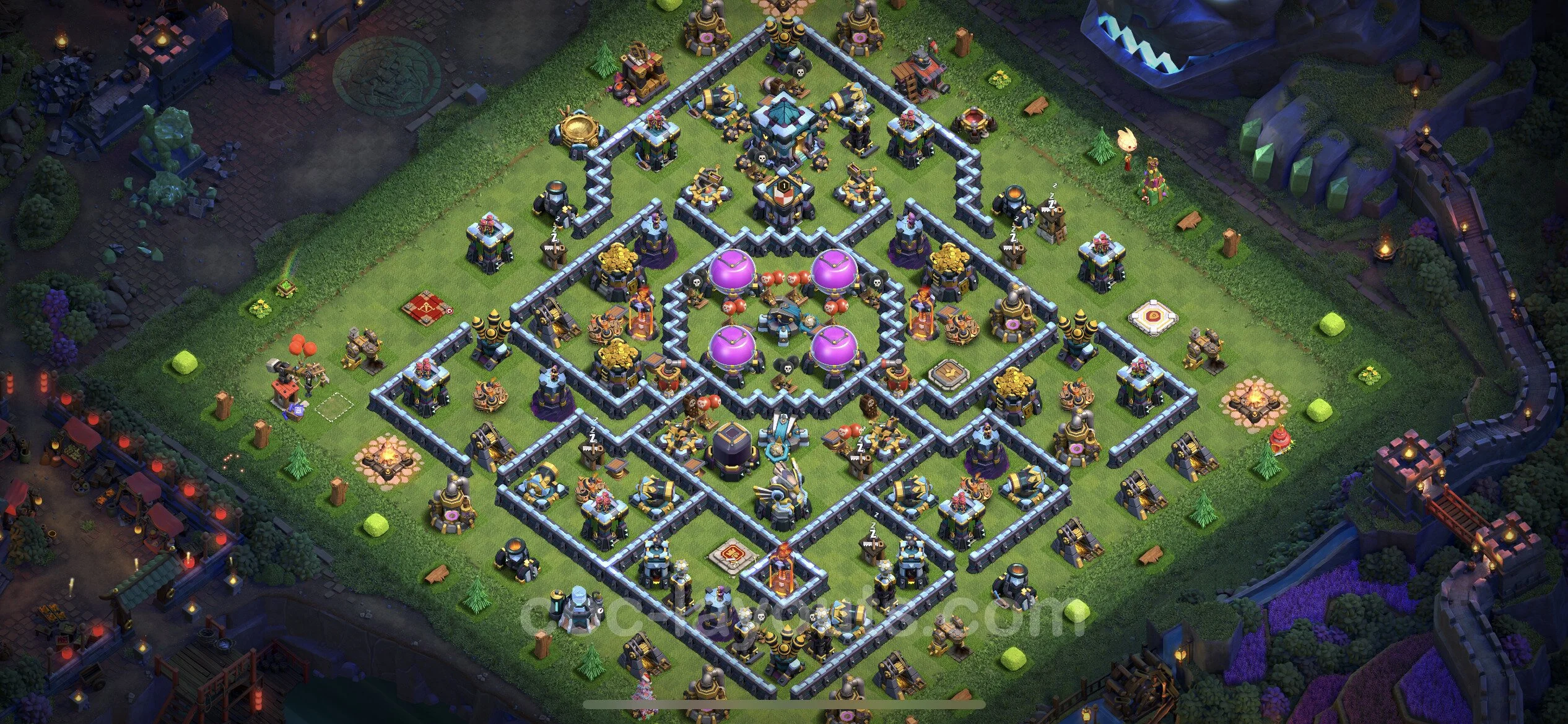 Farming Base TH13 with Link, Hybrid - plan / layout / design - Clash of Clans - (#50) — Farming TH13