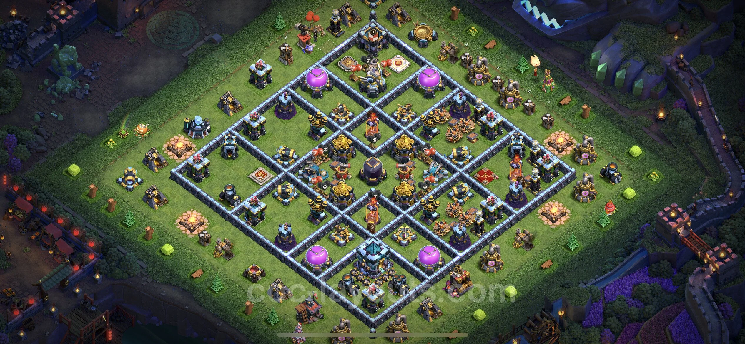 Farming Base TH13 with Link, Anti Everything - plan / layout / design - Clash of Clans - (#54) — Farma TH13