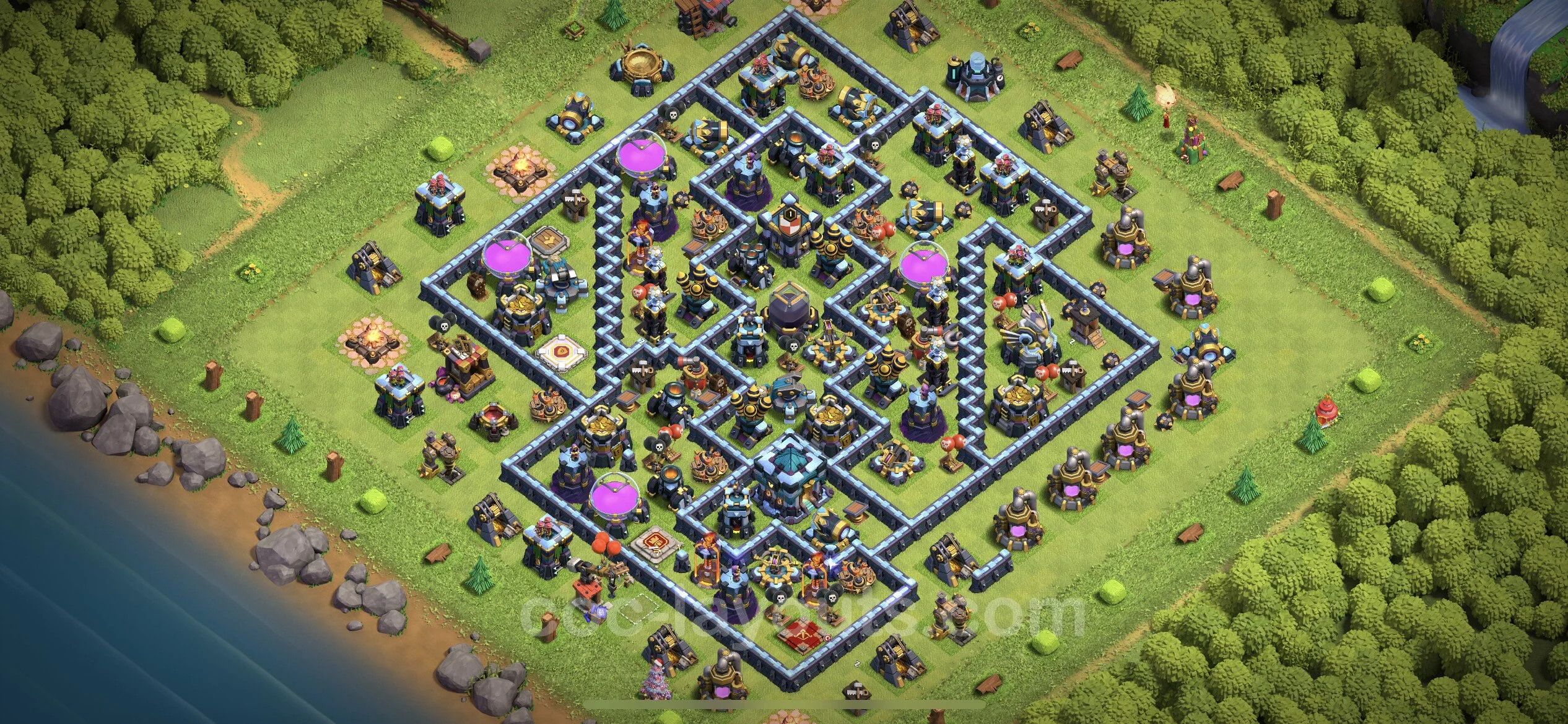 Farming Base TH13 with Link, Anti Everything - plan / layout / design - Clash of Clans - (#59) — Фарм TH13