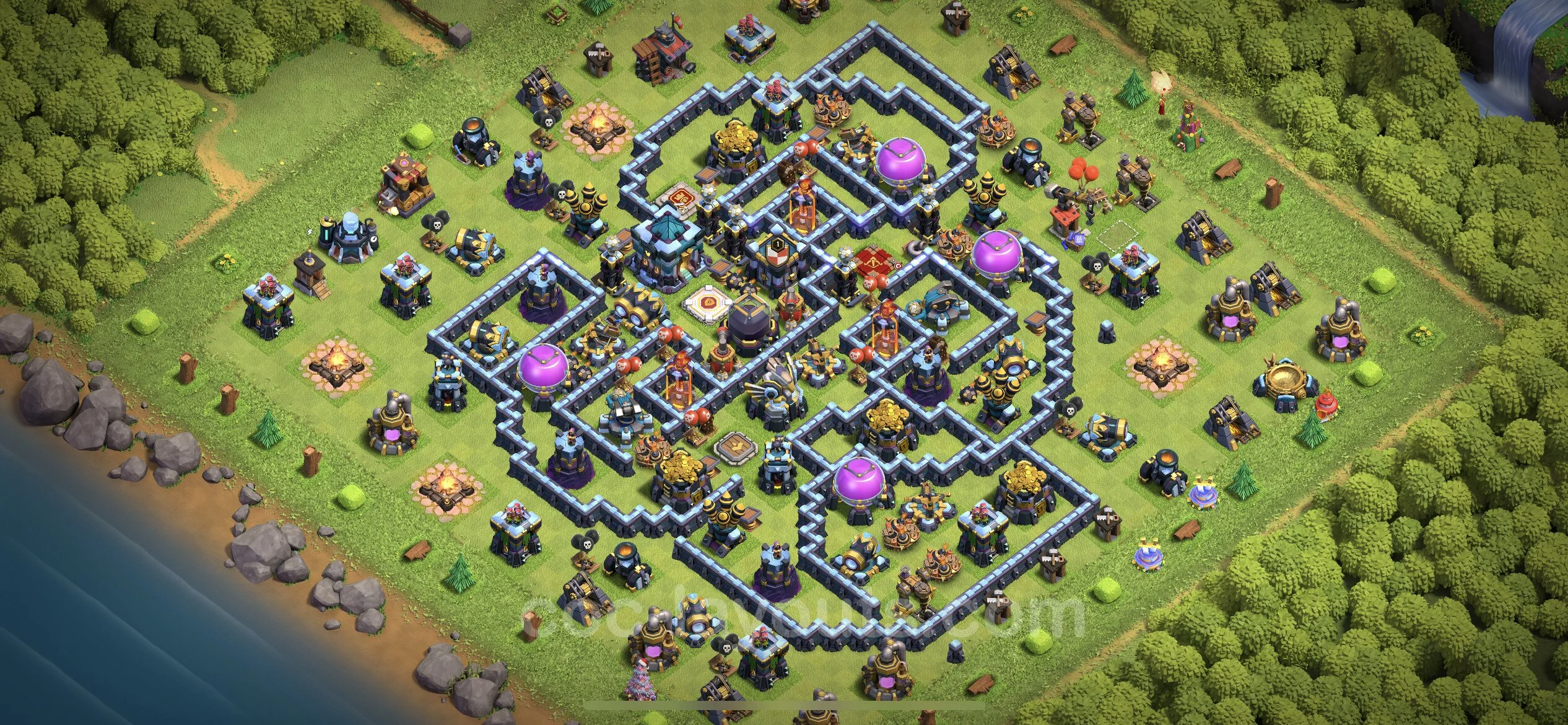 Farming Base TH13 with Link, Anti 3 Stars, Anti Everything - plan / layout / design - Clash of Clans - (#60) — Farm TH13