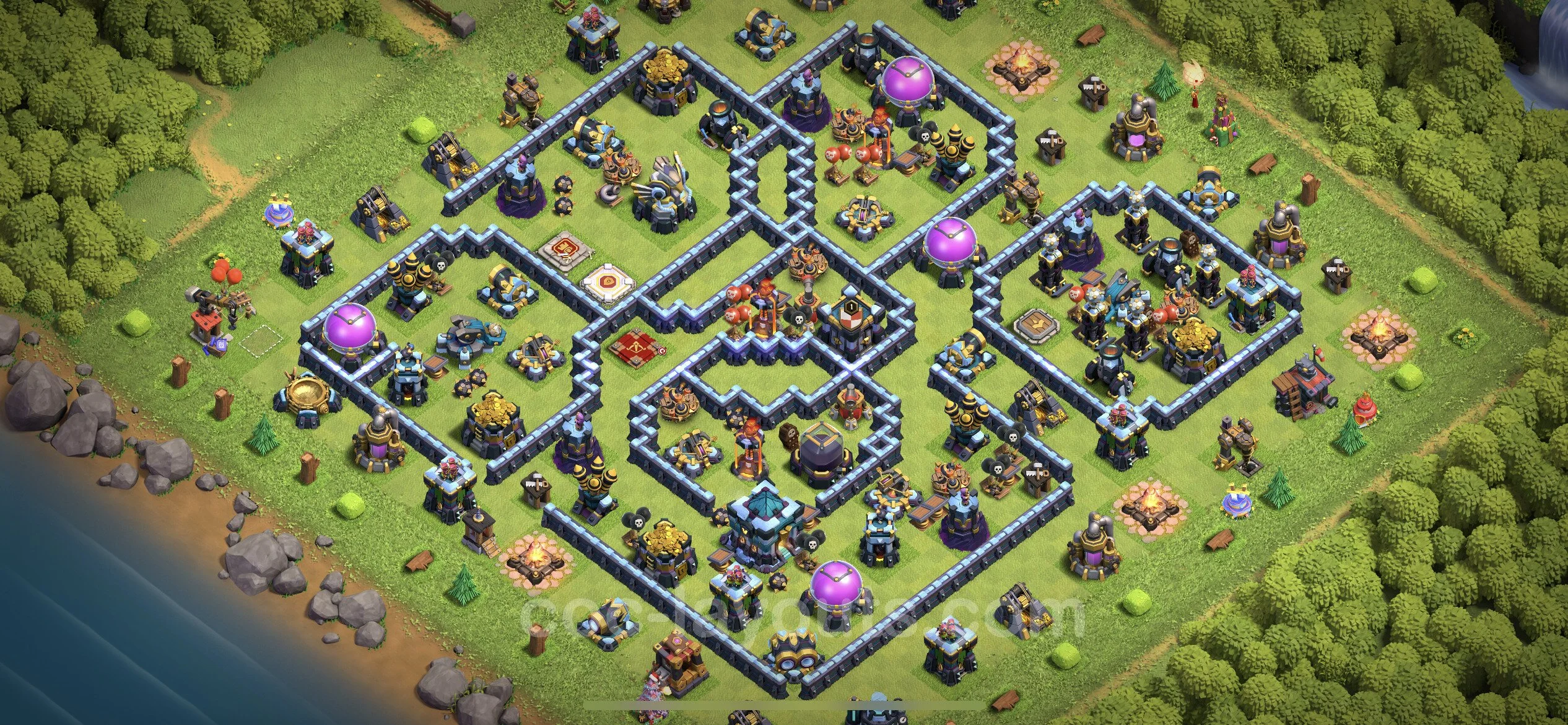 Farming Base TH13 with Link, Anti Everything - plan / layout / design - Clash of Clans - (#61) — Farm TH13