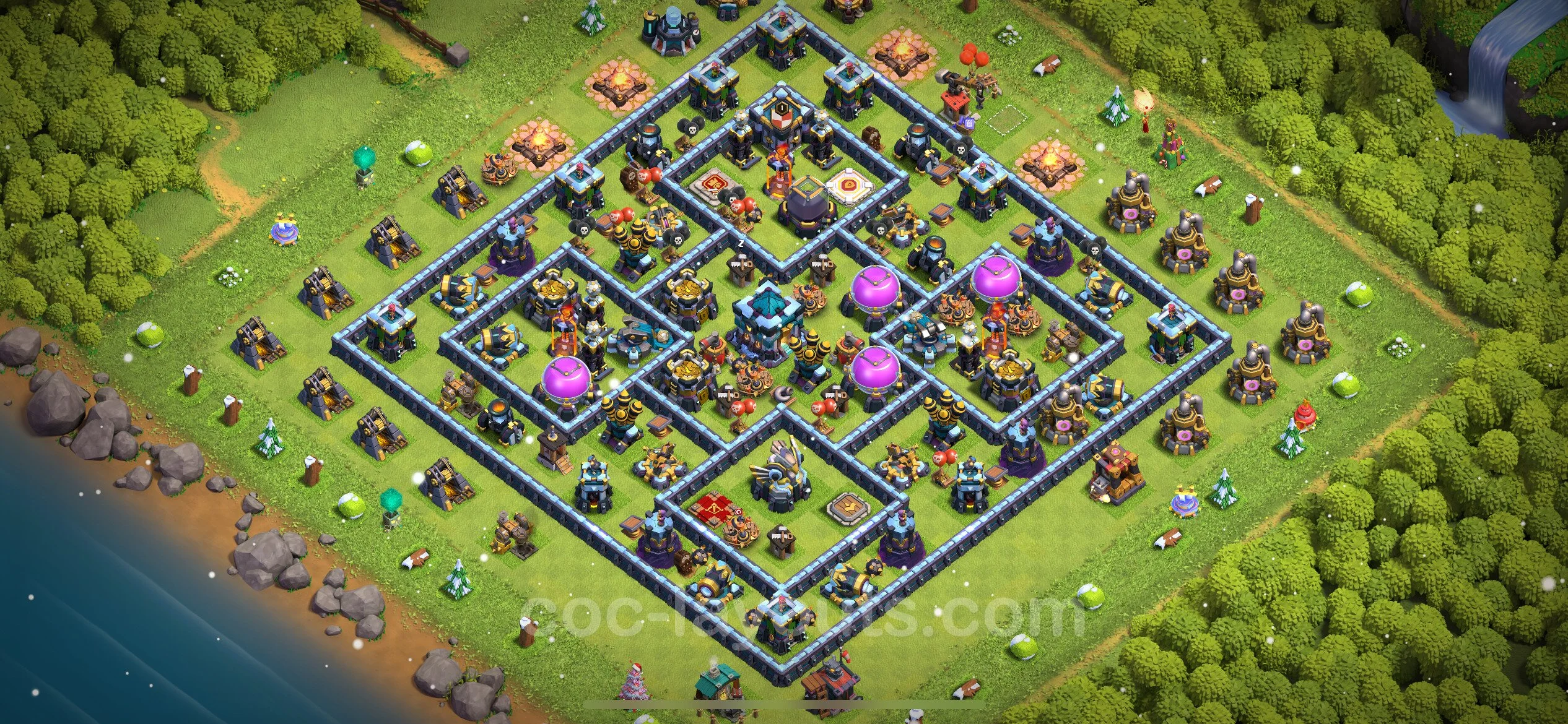 Farming Base TH13 with Link, Anti Air / Electro Dragon - plan / layout / design - Clash of Clans - (#63) — Фарм TH13