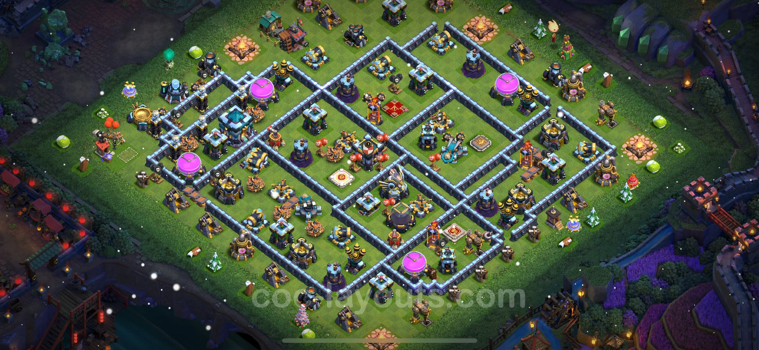 Farming Base TH13 with Link, Anti Everything - plan / layout / design - Clash of Clans - (#64) — Farm TH13