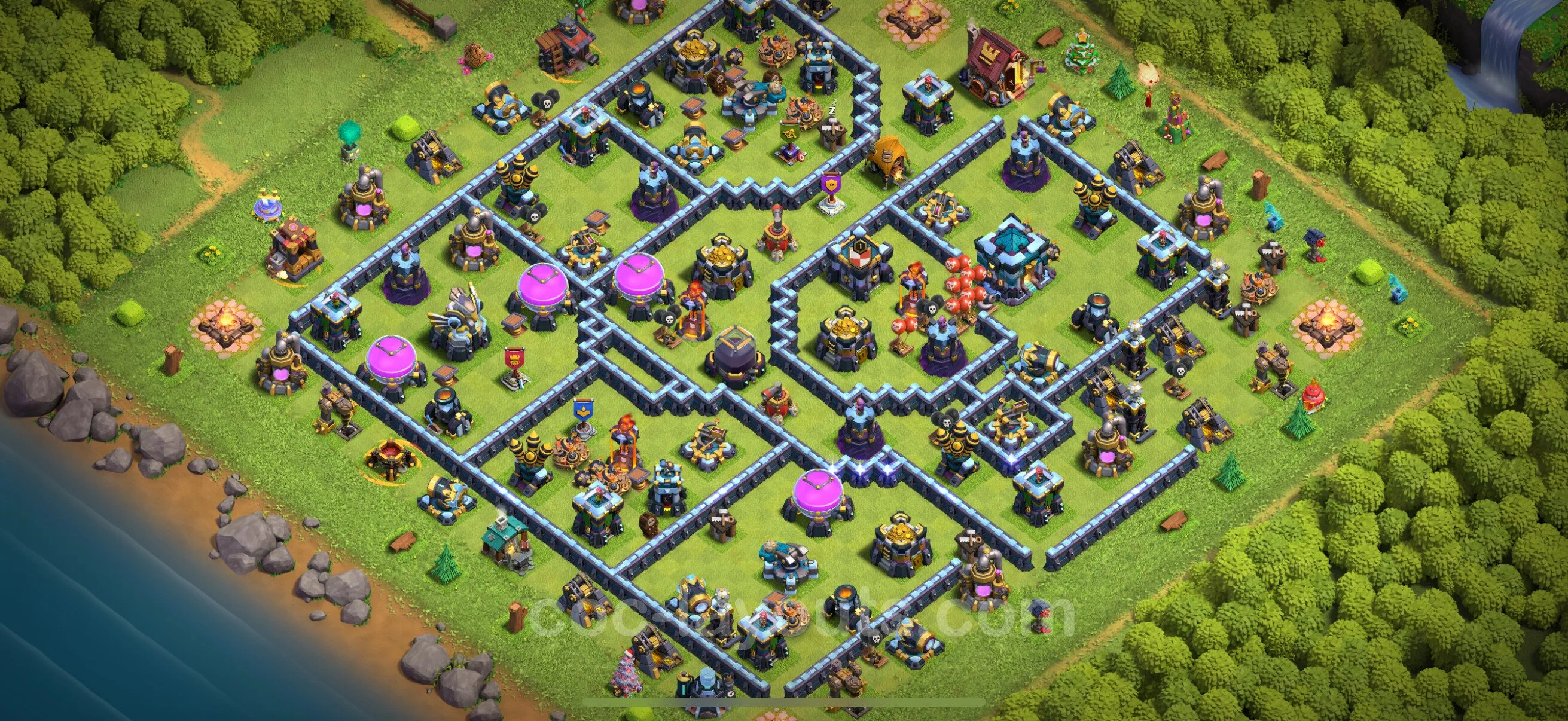Farming Base TH13 with Link, Anti 3 Stars, Anti Everything - plan / layout / design - Clash of Clans - (#66) — Фарм TH13