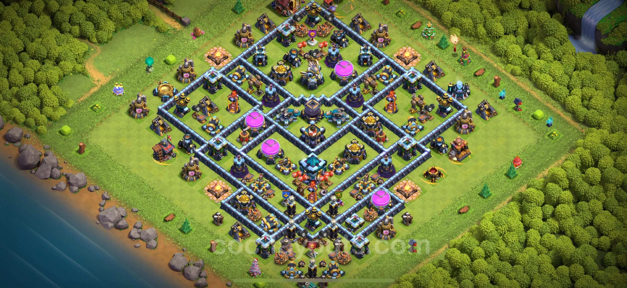 Farming Base TH13 with Link, Anti Air / Electro Dragon - plan / layout / design - Clash of Clans - (#69) — Farming TH13