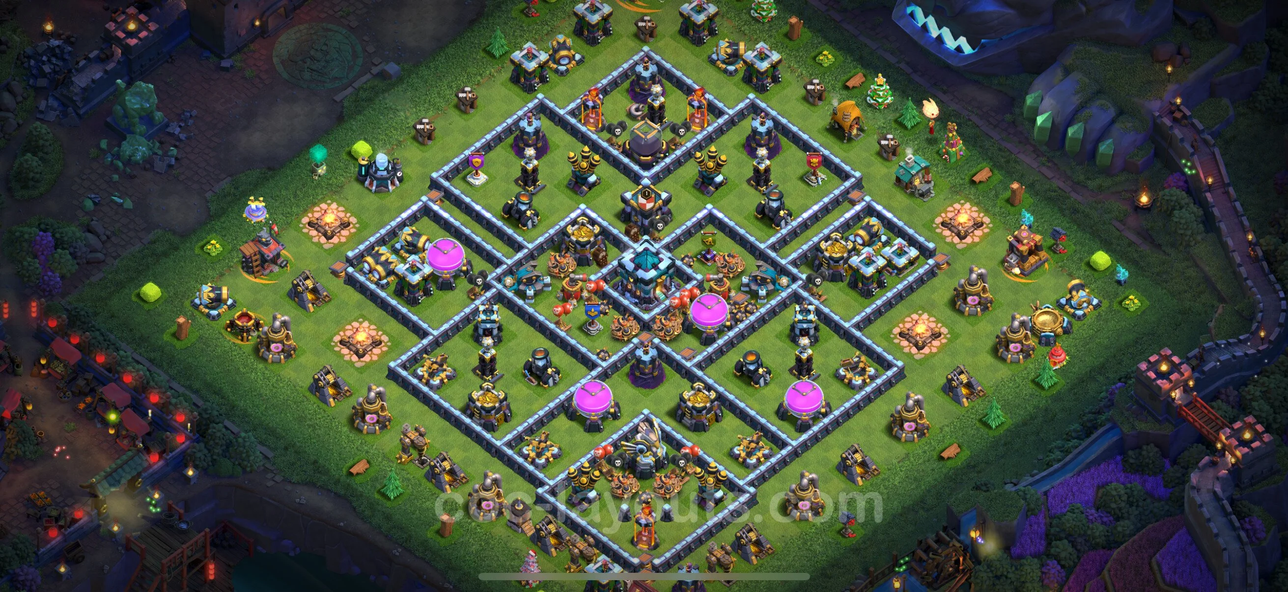 Farming Base TH13 with Link, Anti 3 Stars, Hybrid - plan / layout / design - Clash of Clans - (#71) — Farm TH13