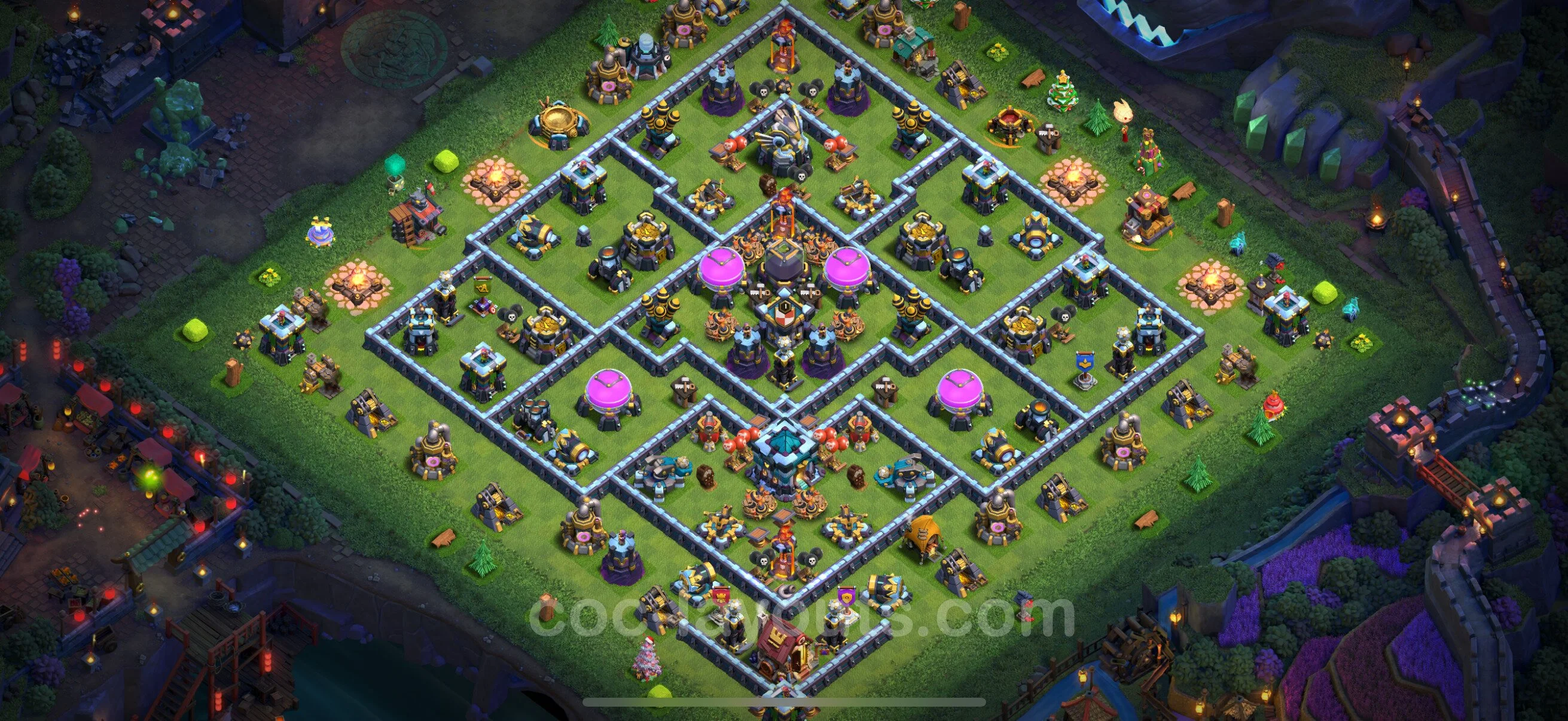 Farming Base TH13 with Link, Anti Everything, Hybrid - plan / layout / design - Clash of Clans - (#72) — Farm TH13