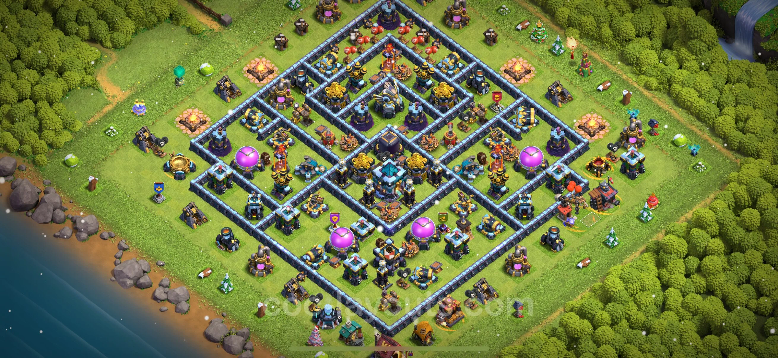 Farming Base TH13 with Link, Anti Everything - plan / layout / design - Clash of Clans - (#74) — Farm TH13