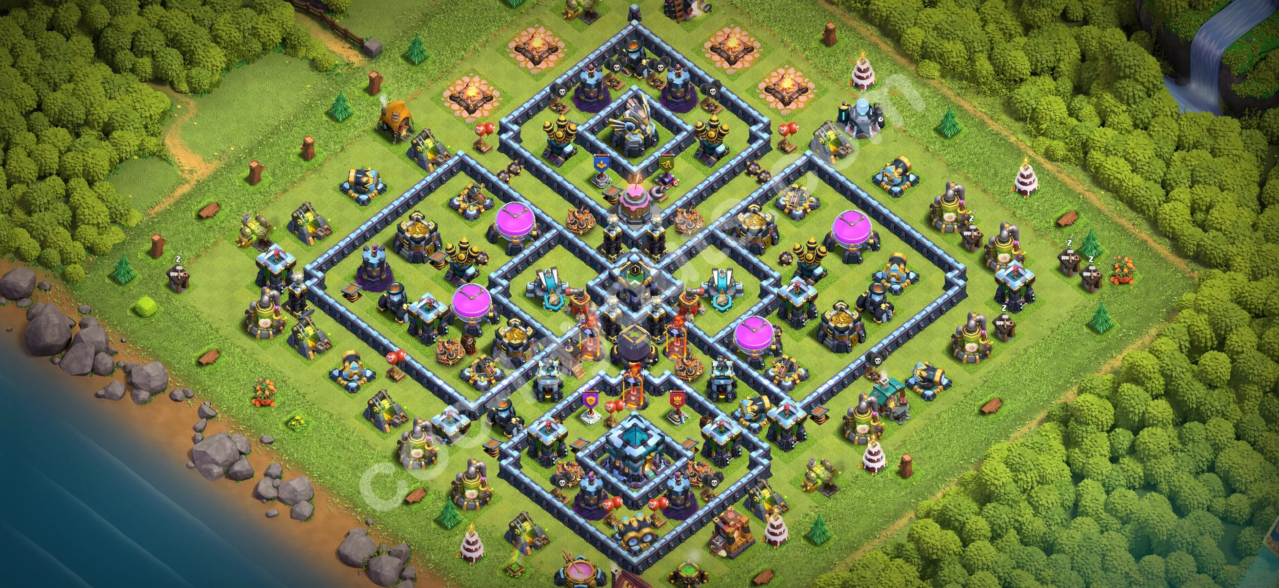 Farming Base TH13 with Link, Anti 3 Stars - plan / layout / design - Clash of Clans 2026 - (#81) — Farma TH13