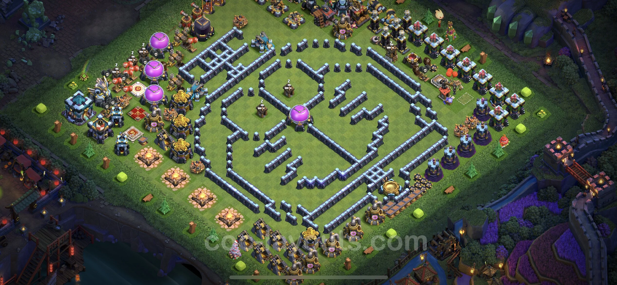 Top Troll Funny Base TH13 with Link - Funny Art Plan - Clash of Clans - (#38)