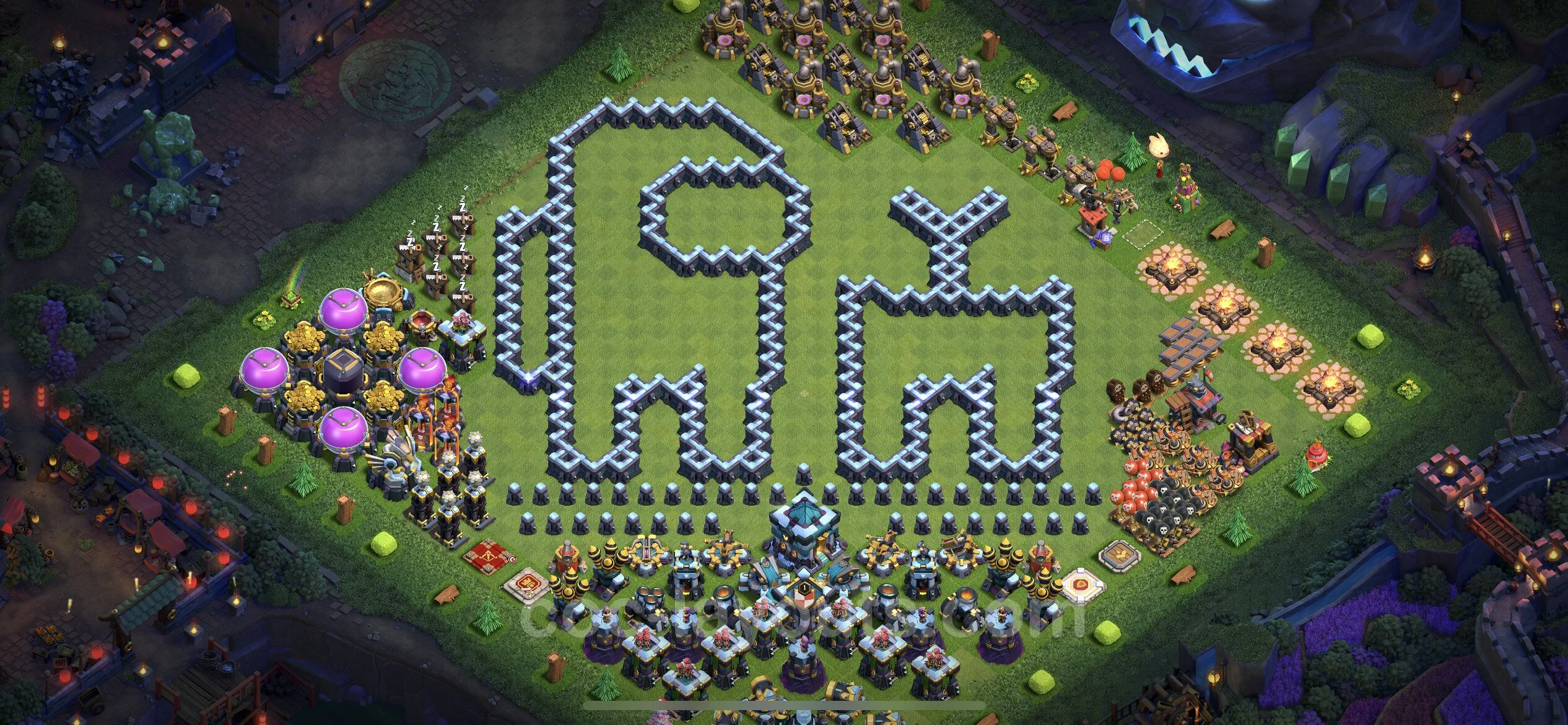 Top Troll Funny Base TH13 with Link - Funny Art Plan - Clash of Clans - (#40) — Fun TH13